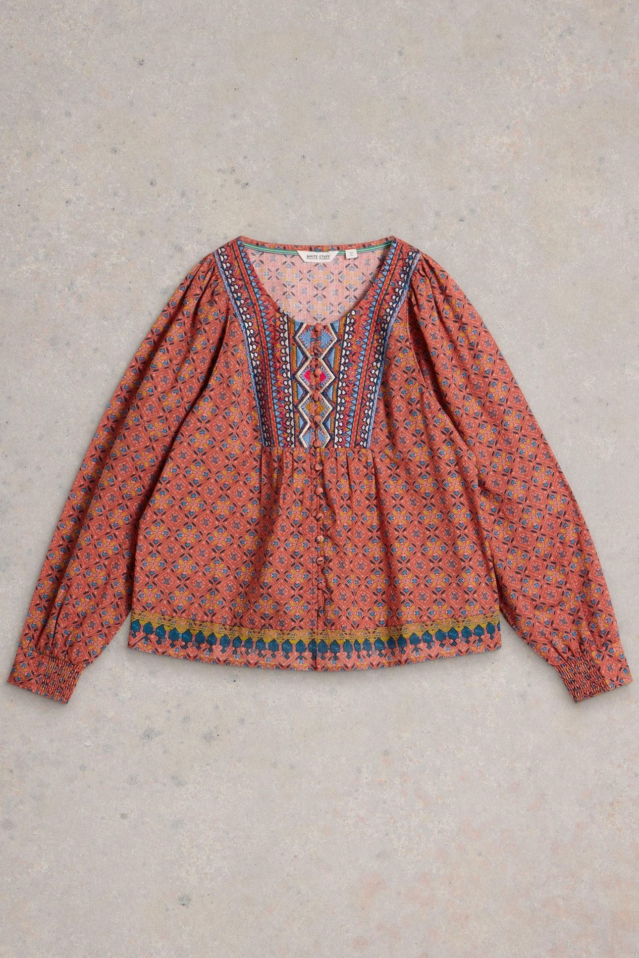 ABIGAIL EMBROIDERED TOP PINK MULTI 3