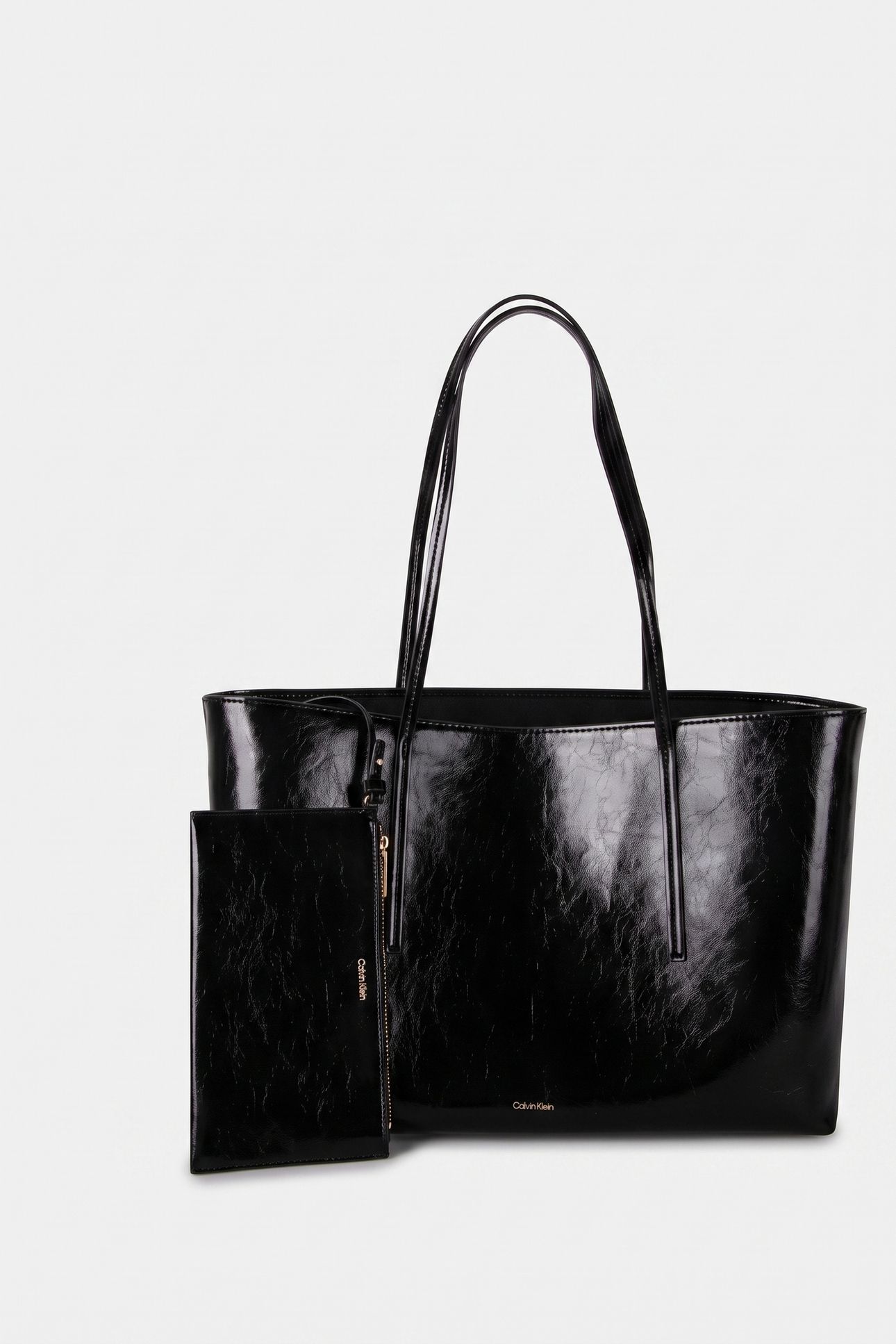 FOIL LOGO GLOSSY TOTE BAG BLACK 2
