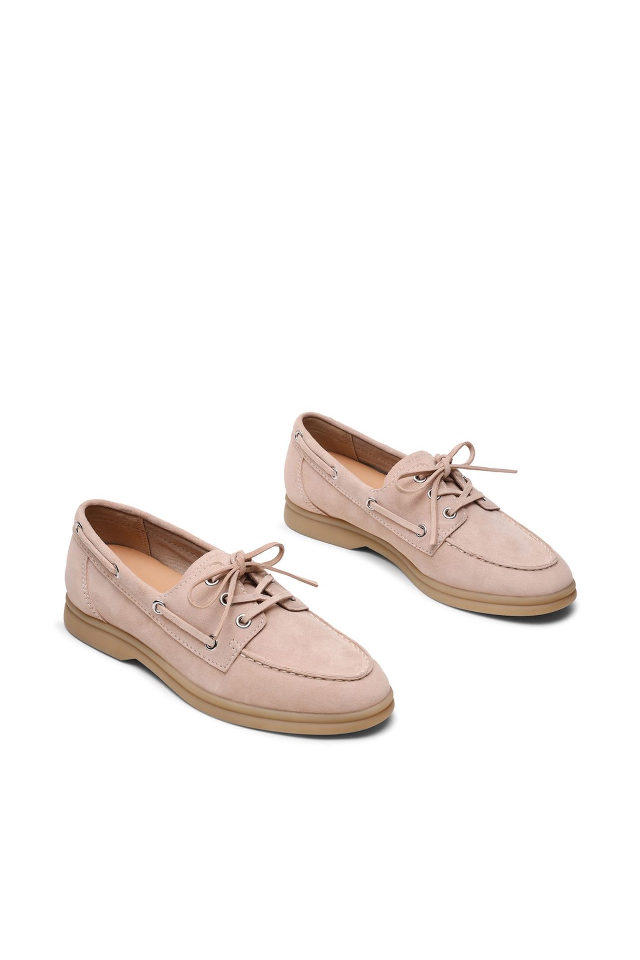 PORTS FLAT SHOES BONE SUEDE 2