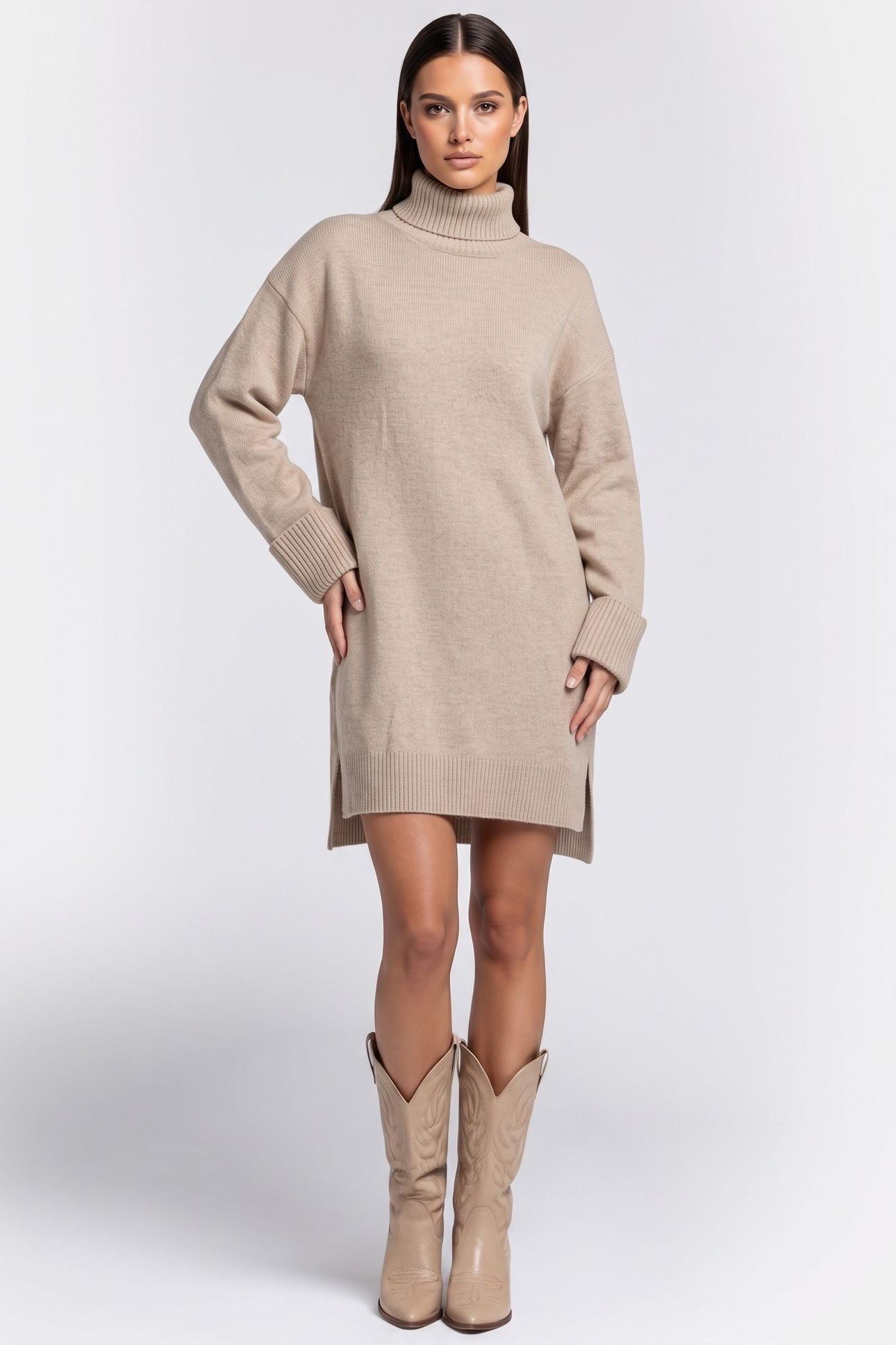SABRINA DRESS BEIGE 1