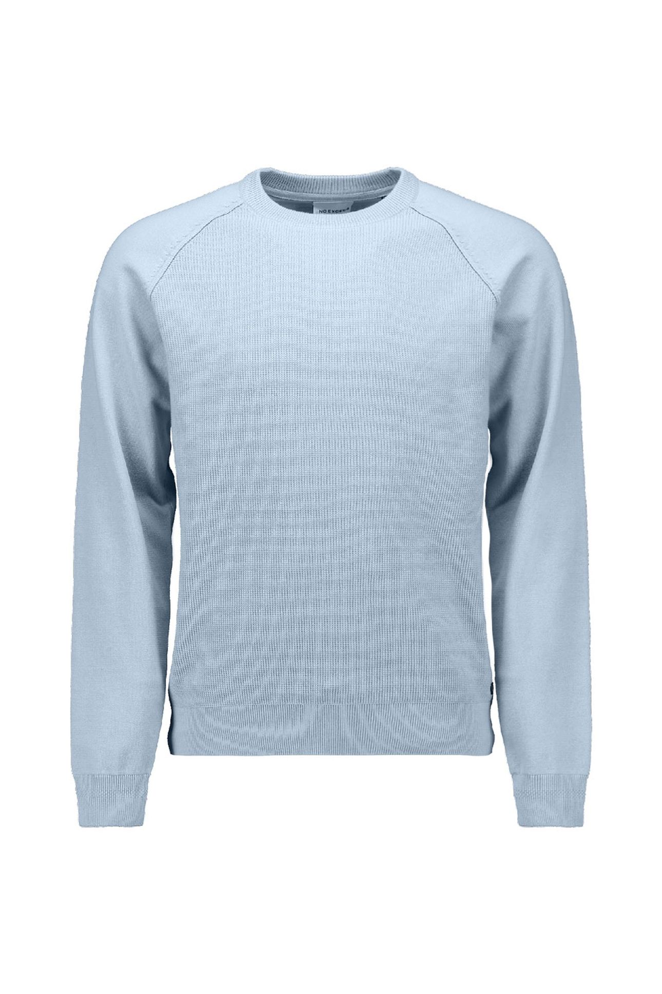 PULLOVER CREWNECK SOLID WAFFLE KNIT DUSTY BLUE 5