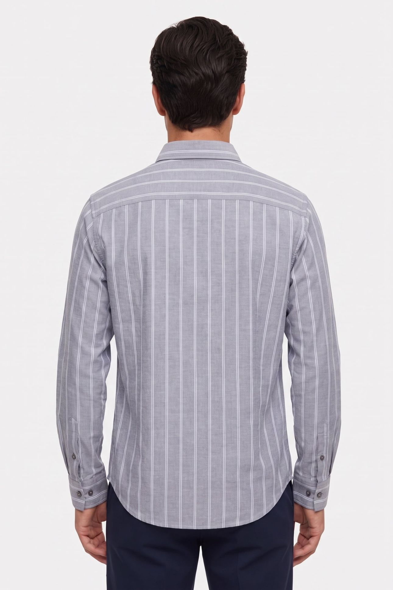 LS STRIPE OXFORD SHIRT HARLEM NIGHT BLUE 2