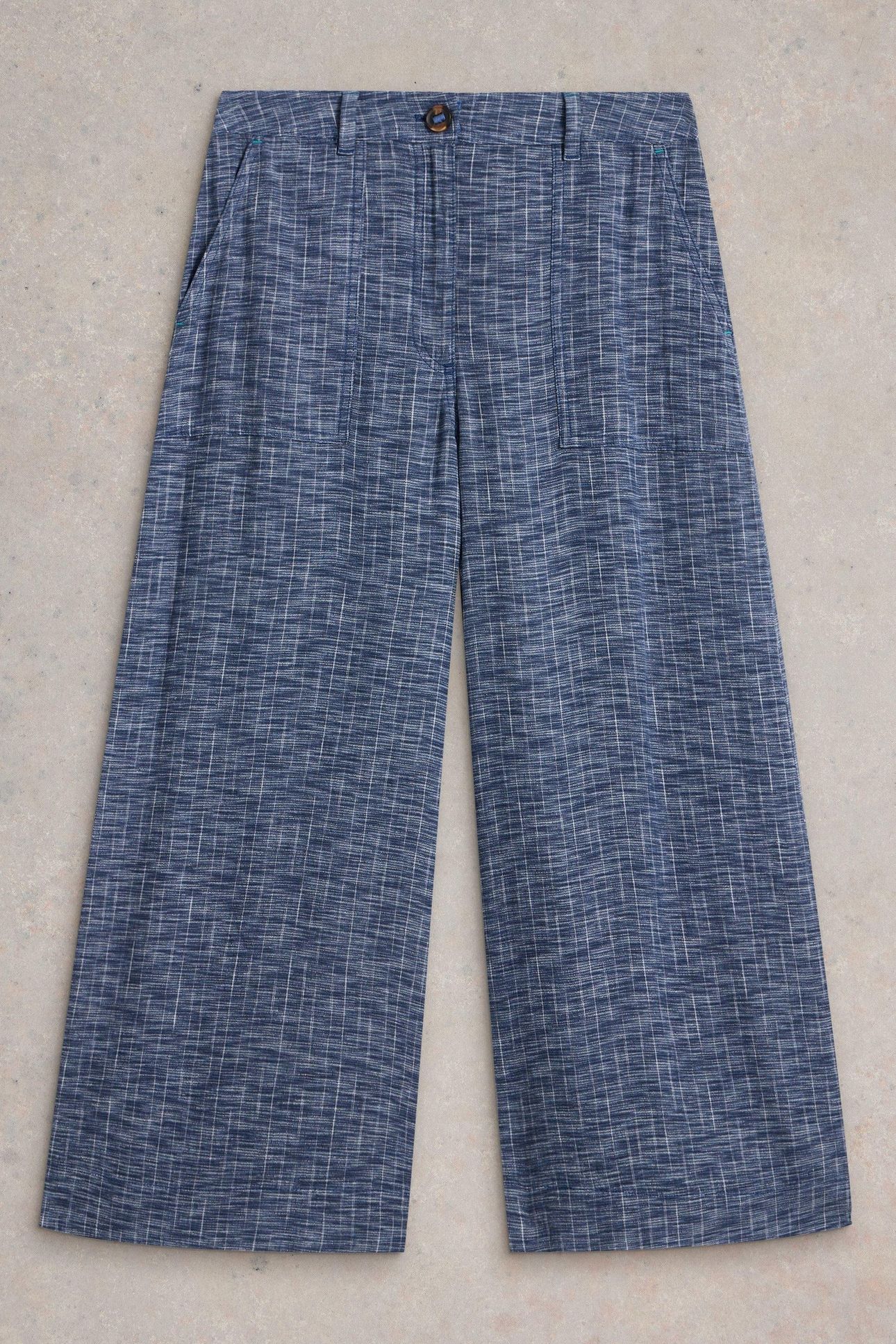 ROXY LINEN BLEND CULOTTE BLUE MULTI 4