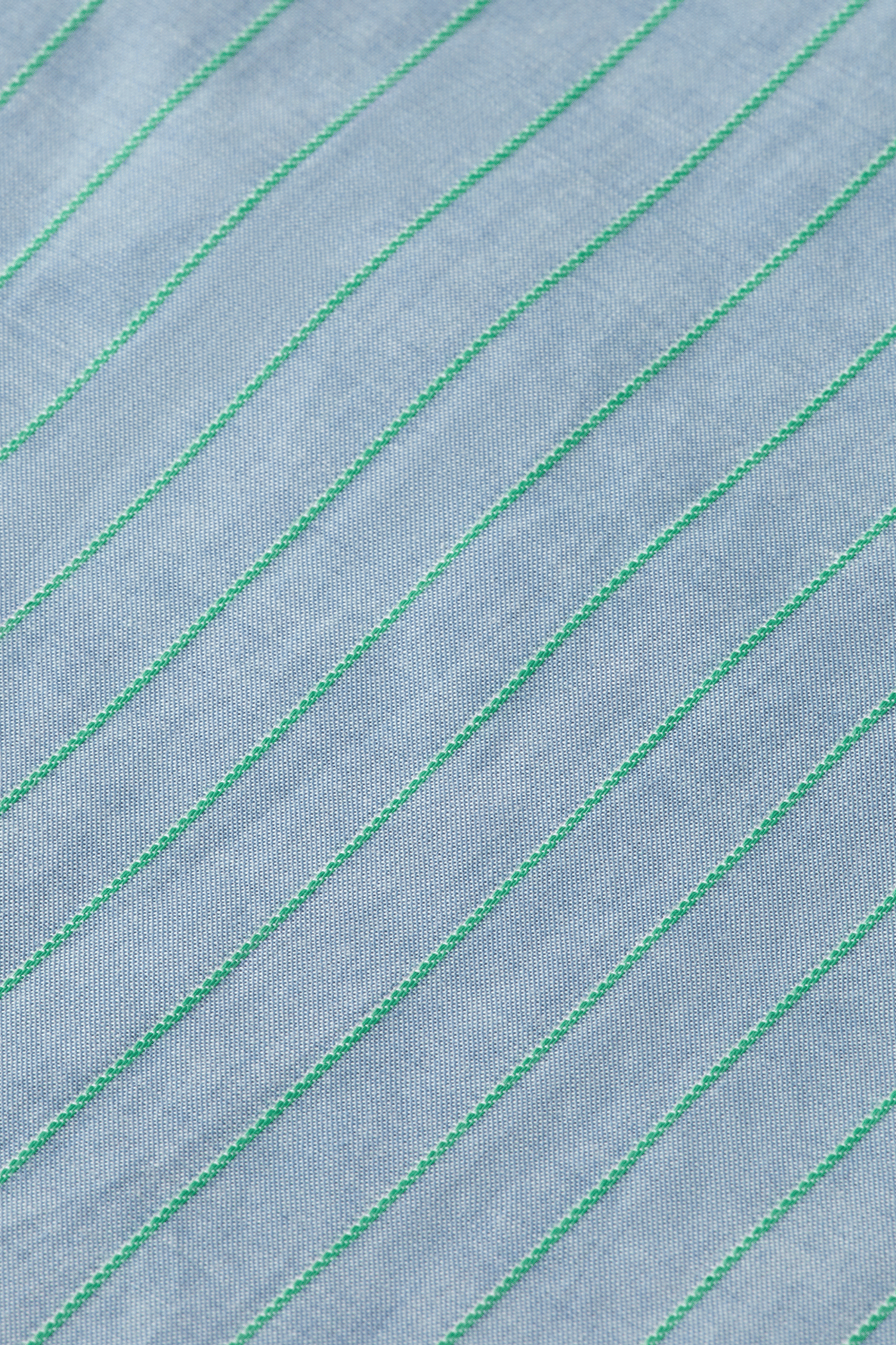 YARN-DYED STRIPE SHIRT FADED DENIM / GREEN SPRUCE STRIPE 7