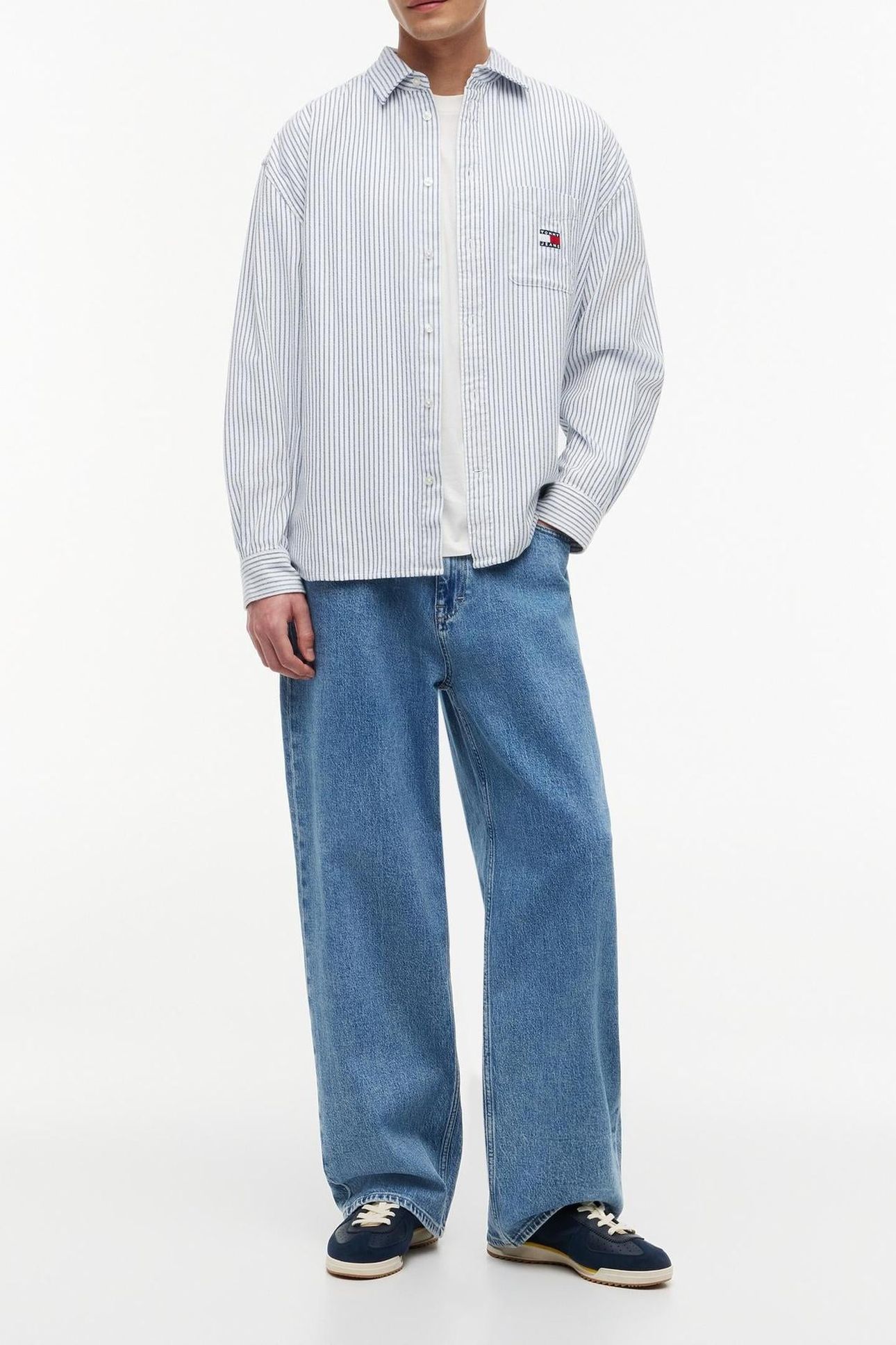 OVERSIZED STRIPE OXFORD PROVIDENCE BLUE 1