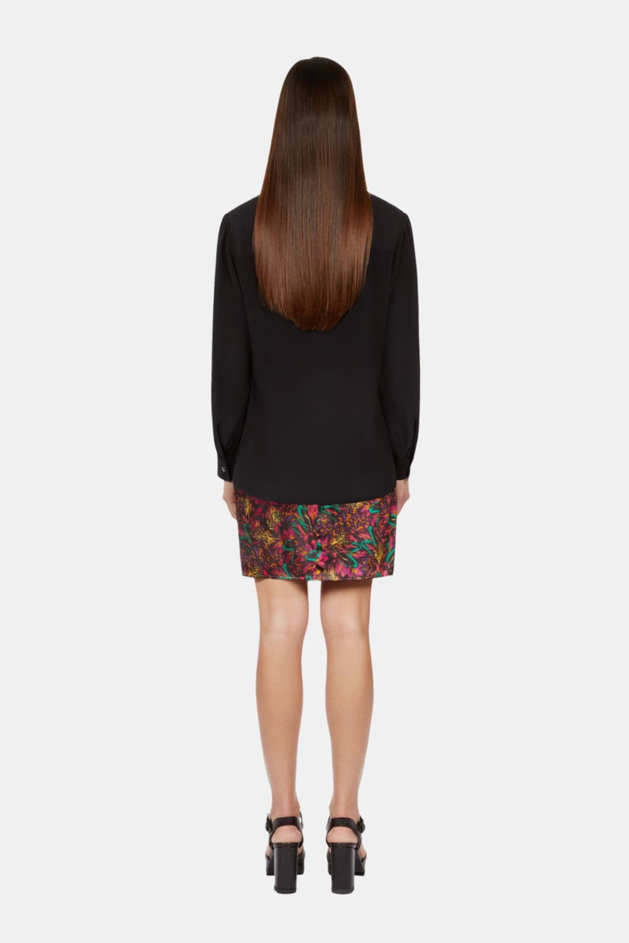 LONG-SLEEVED SHIRT WITH PLEATED DETAIL BLACK 4