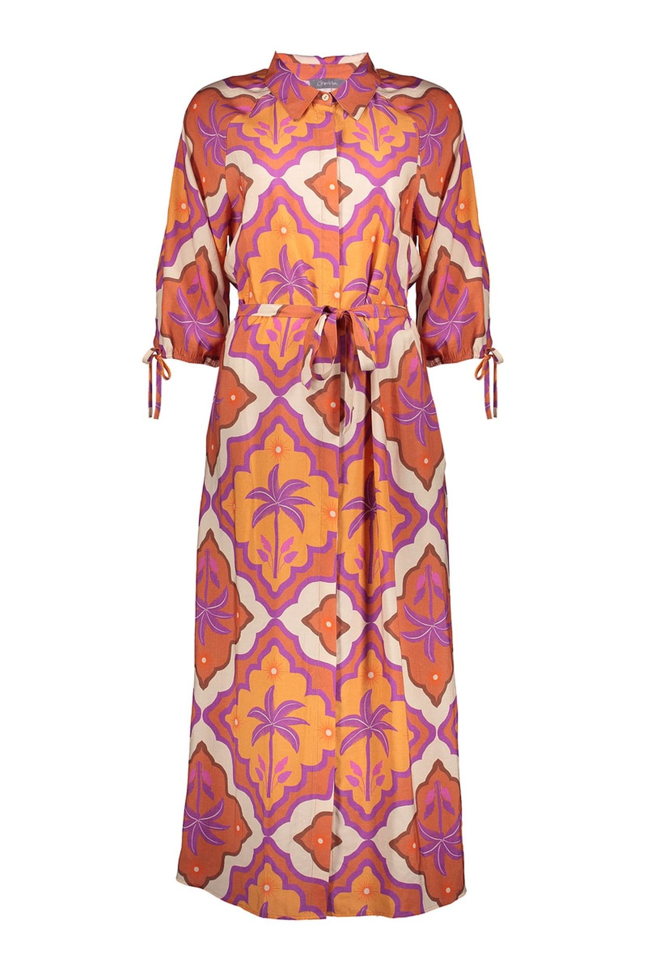 DRESS ECRU/MANGO/PURPLE 1