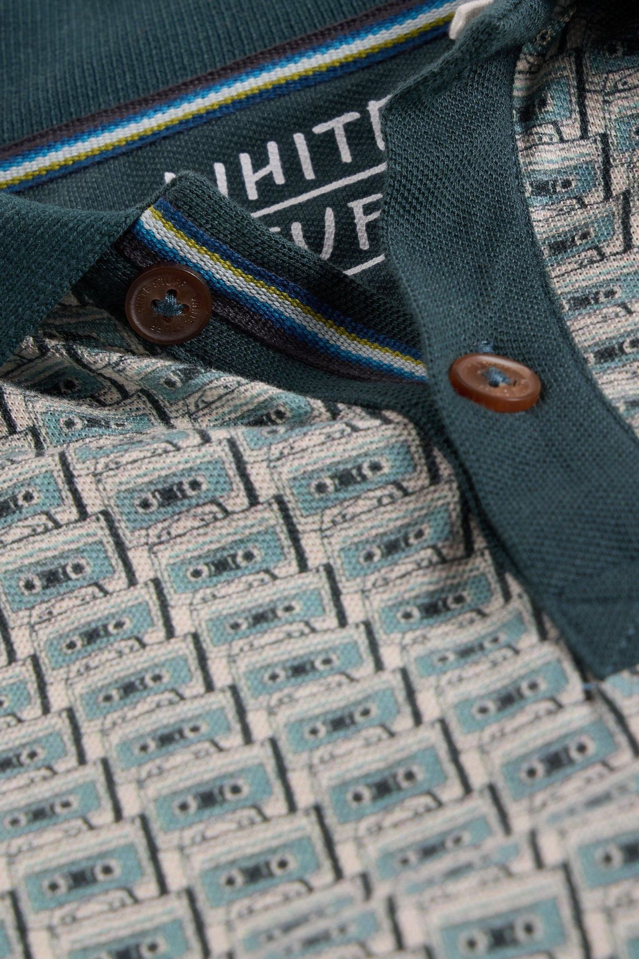 CASETTE TAPE PRINTED POLO TEAL PRINT 4