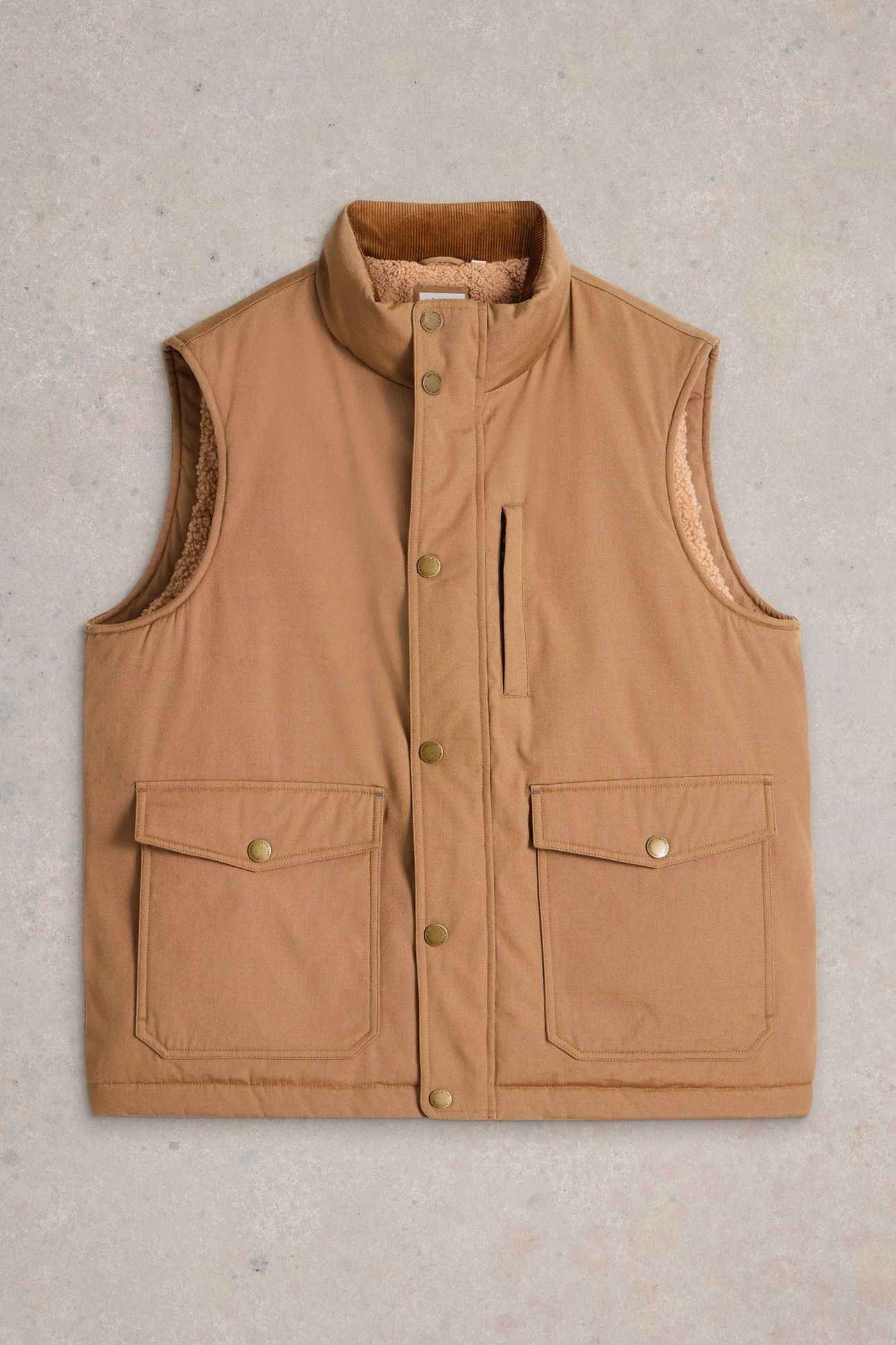 CANVAS GILET MID TAN 3