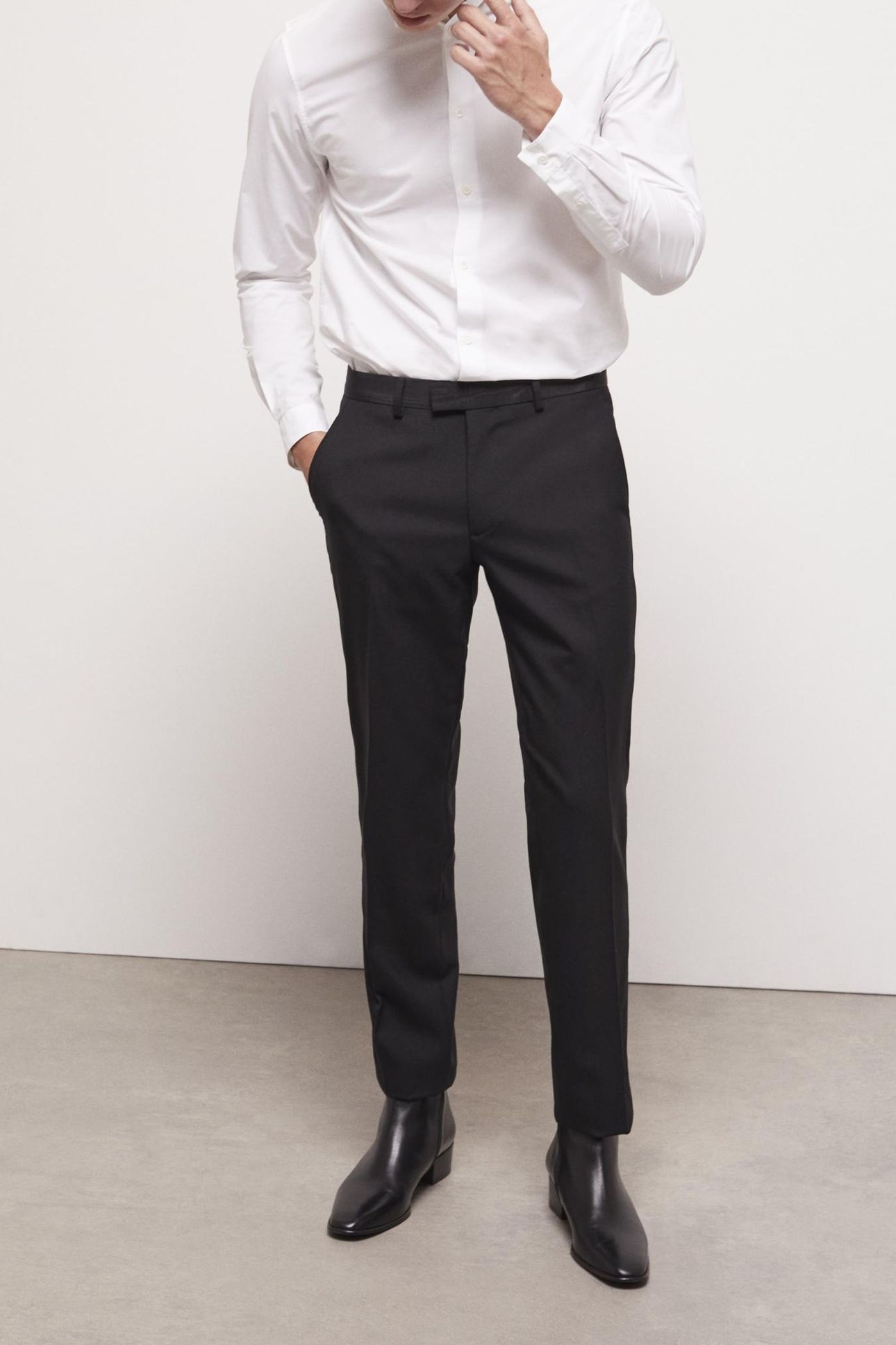 SATIN SUIT TROUSERS BLACK 1