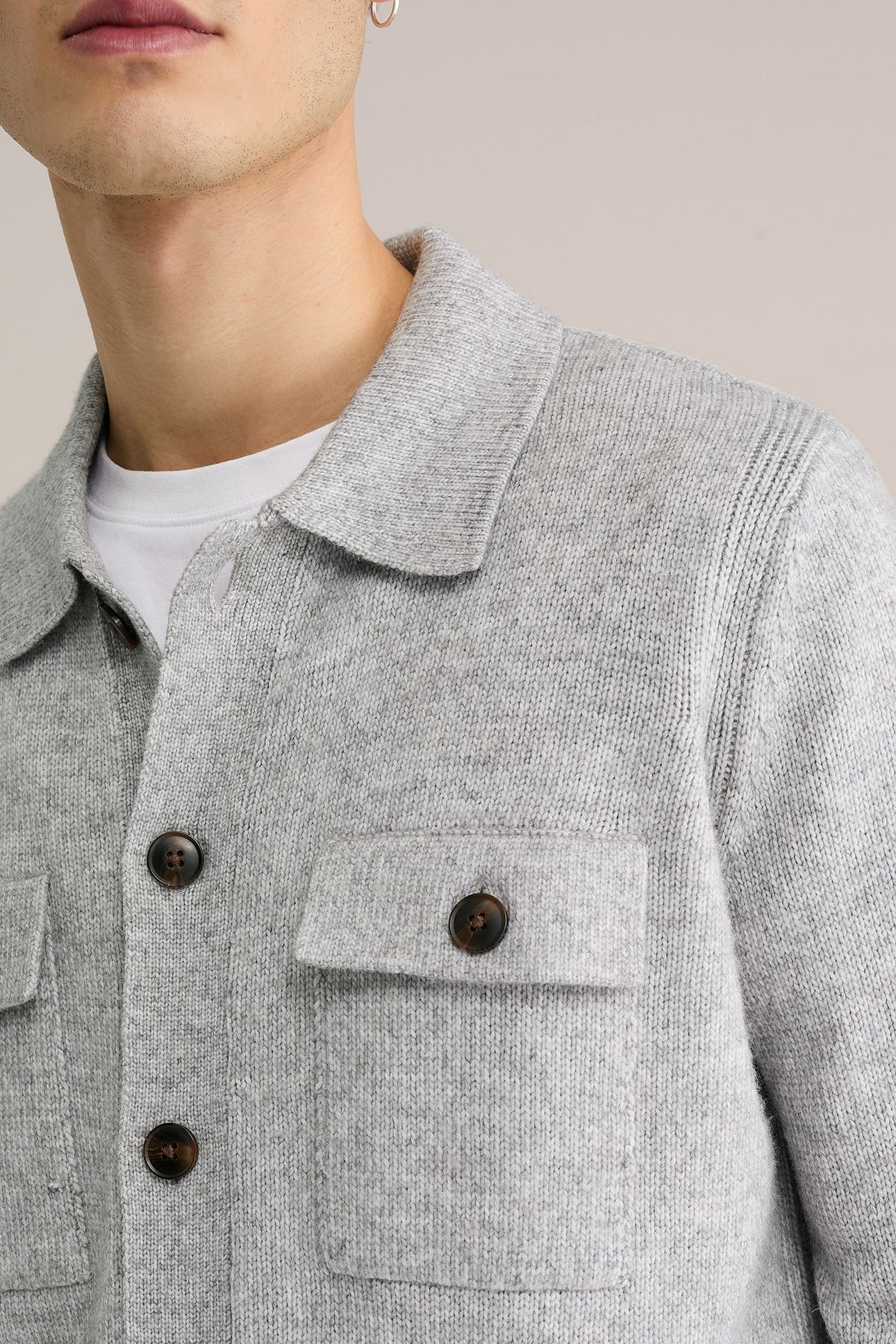 CARDIGAN BLENDED LIGHT GREY 5