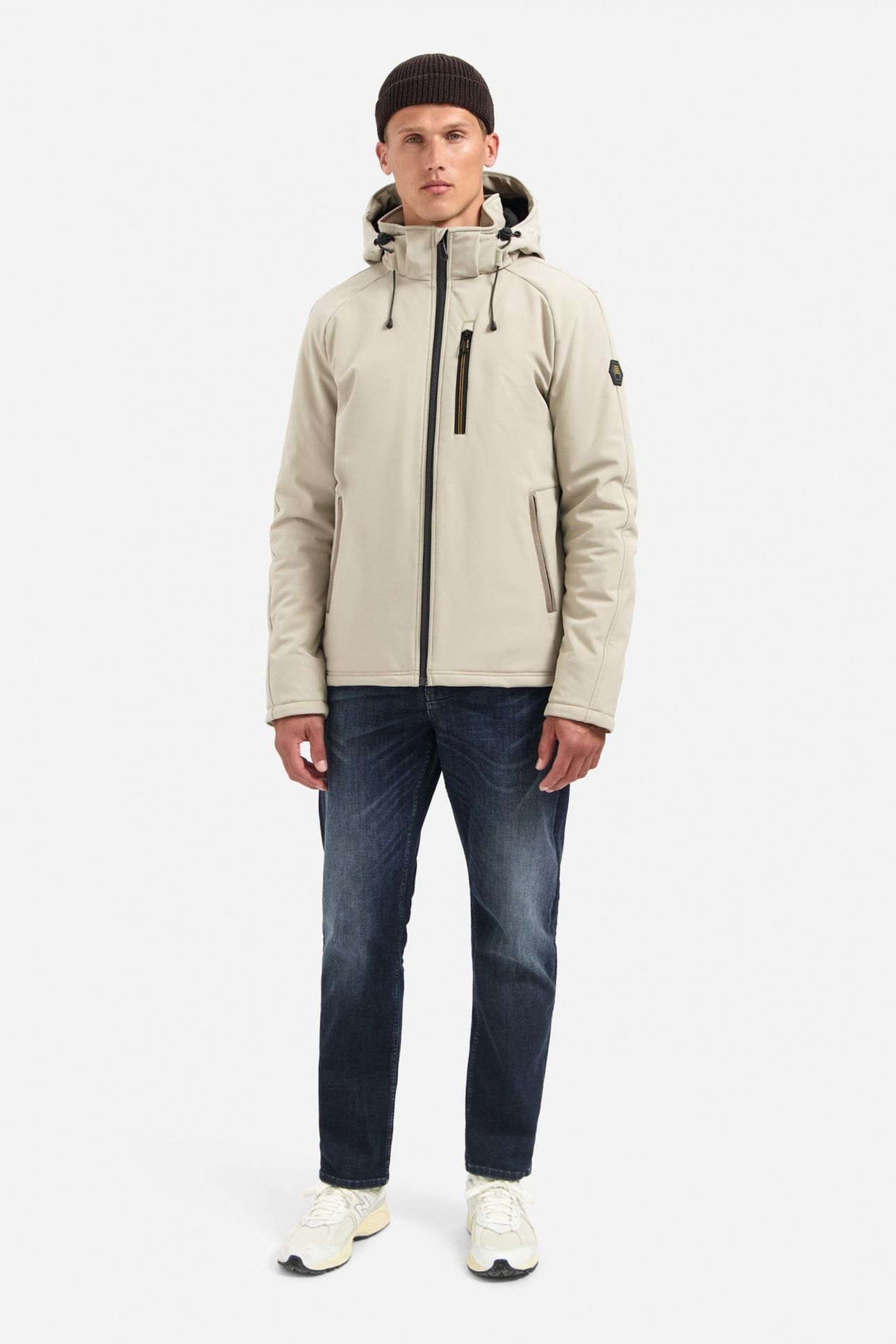 JACKET SHORT FIT HOODED SOFTSHELL STRETCH STONE 2