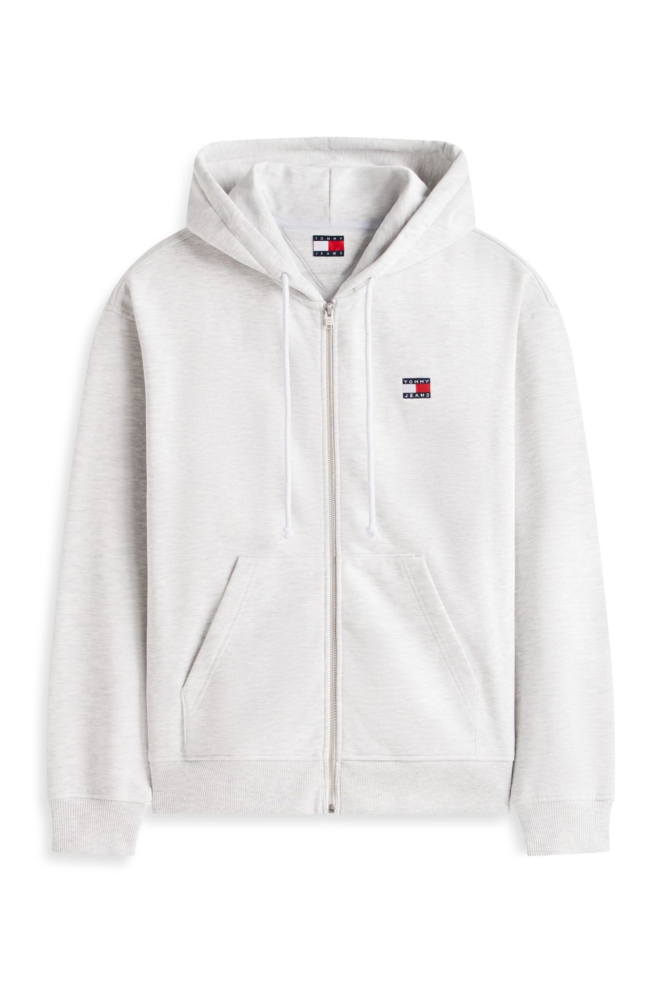 90S BADGE ZIP-THRU HOODIE ICE GREY HEATHER 4
