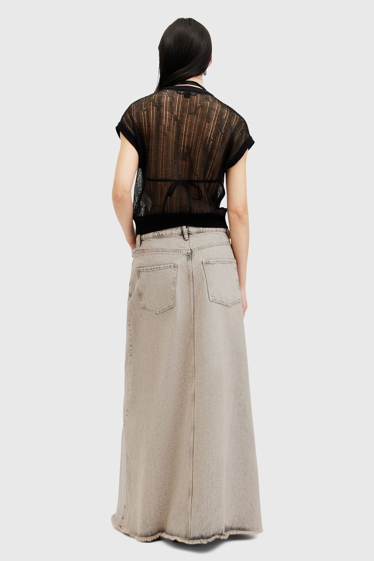 NOIR MAXI SKIRT SAND GREY 4