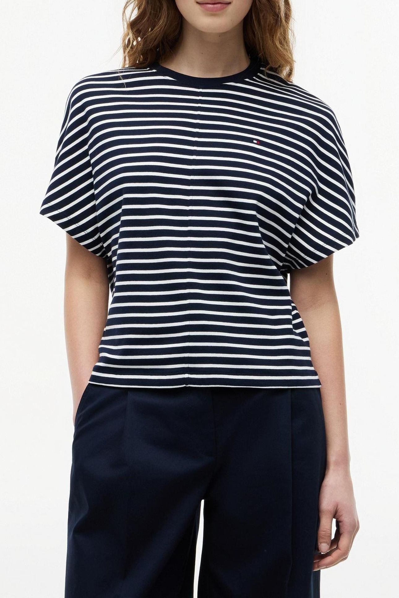 CODY REGULAR BATWING C-NECK BRETON STRIPE DARK NIGHT/ECRU 2