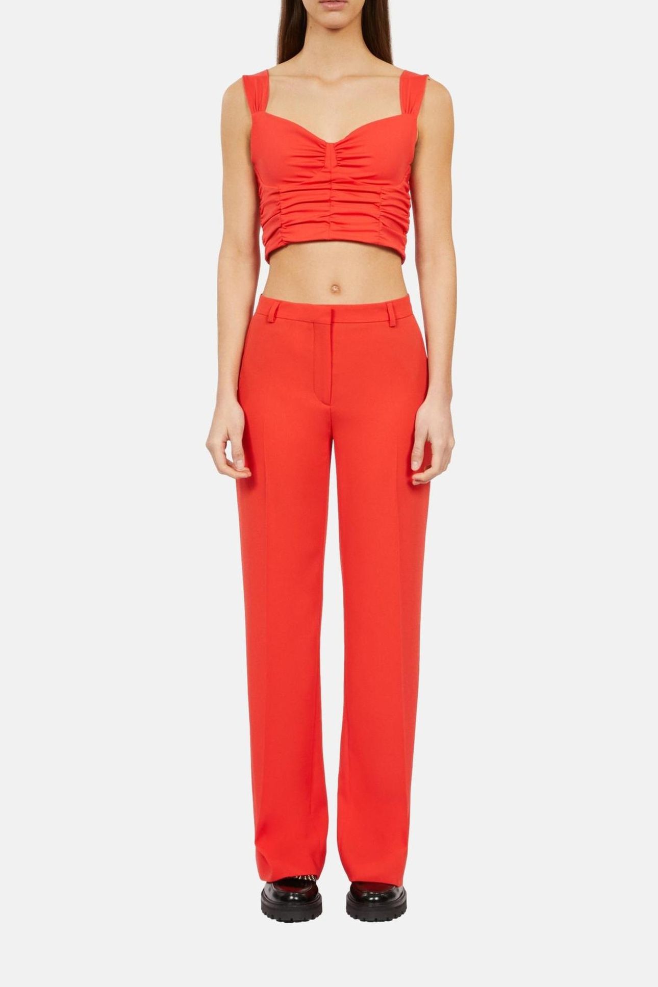 TOP WITH BALCONY AND ZIPPERED STRAP RED 3