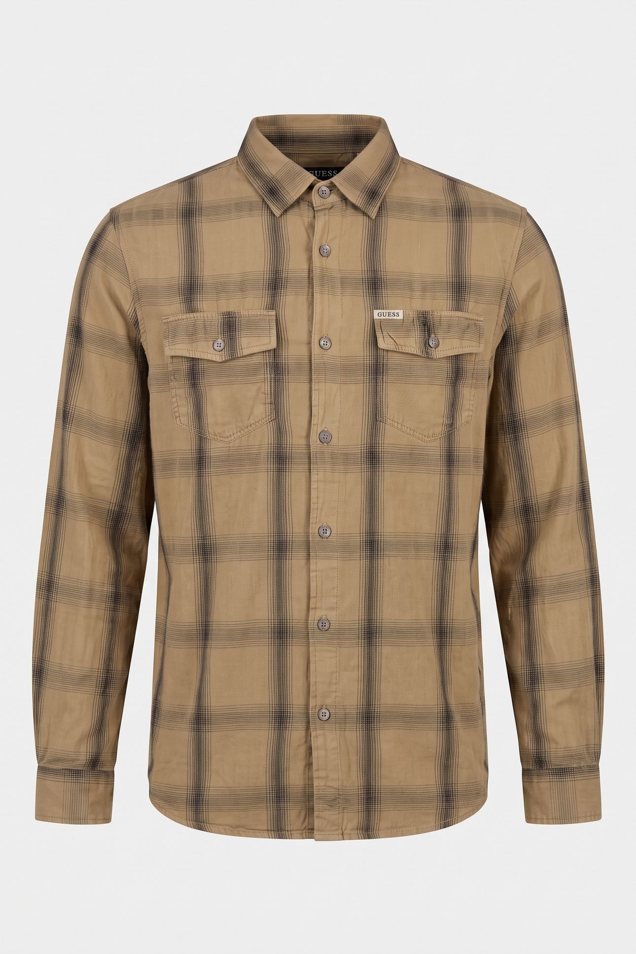 GUESS ECO LS SUNSET SHIRT SAND FADED CHECK 3