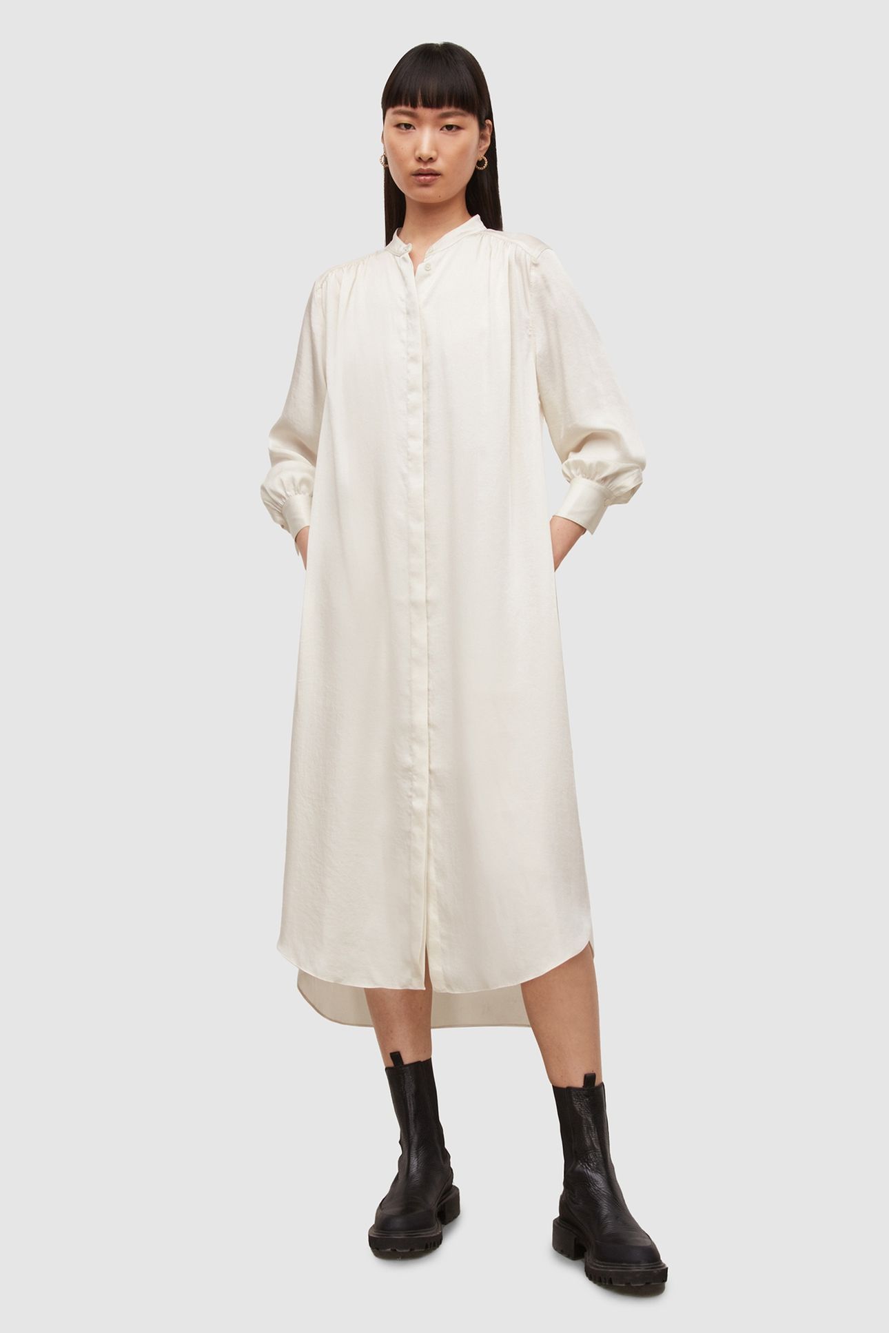 AGA SHIRT DRESS IVORY WHITE 1
