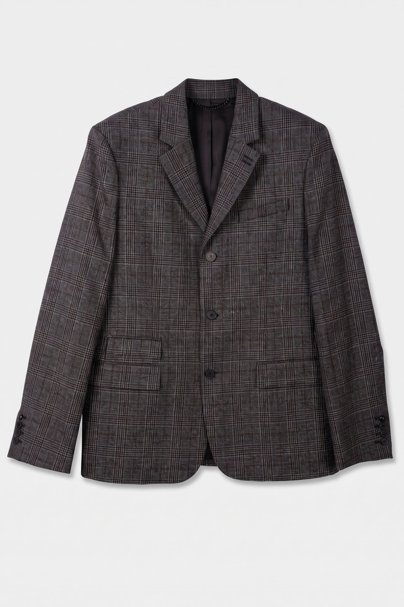 LOOSE-FITTING JACKET W 3 BUTTONS AND 3 POCKETS BROWN / BLACK 5