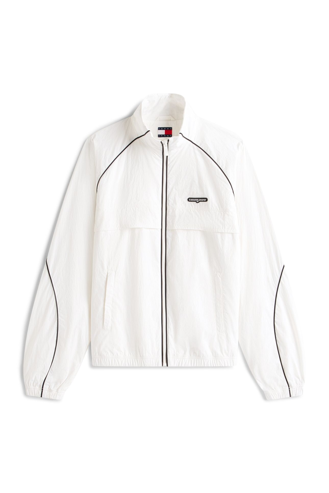 PIPING NYLON TRACK JACKET ECRU 4