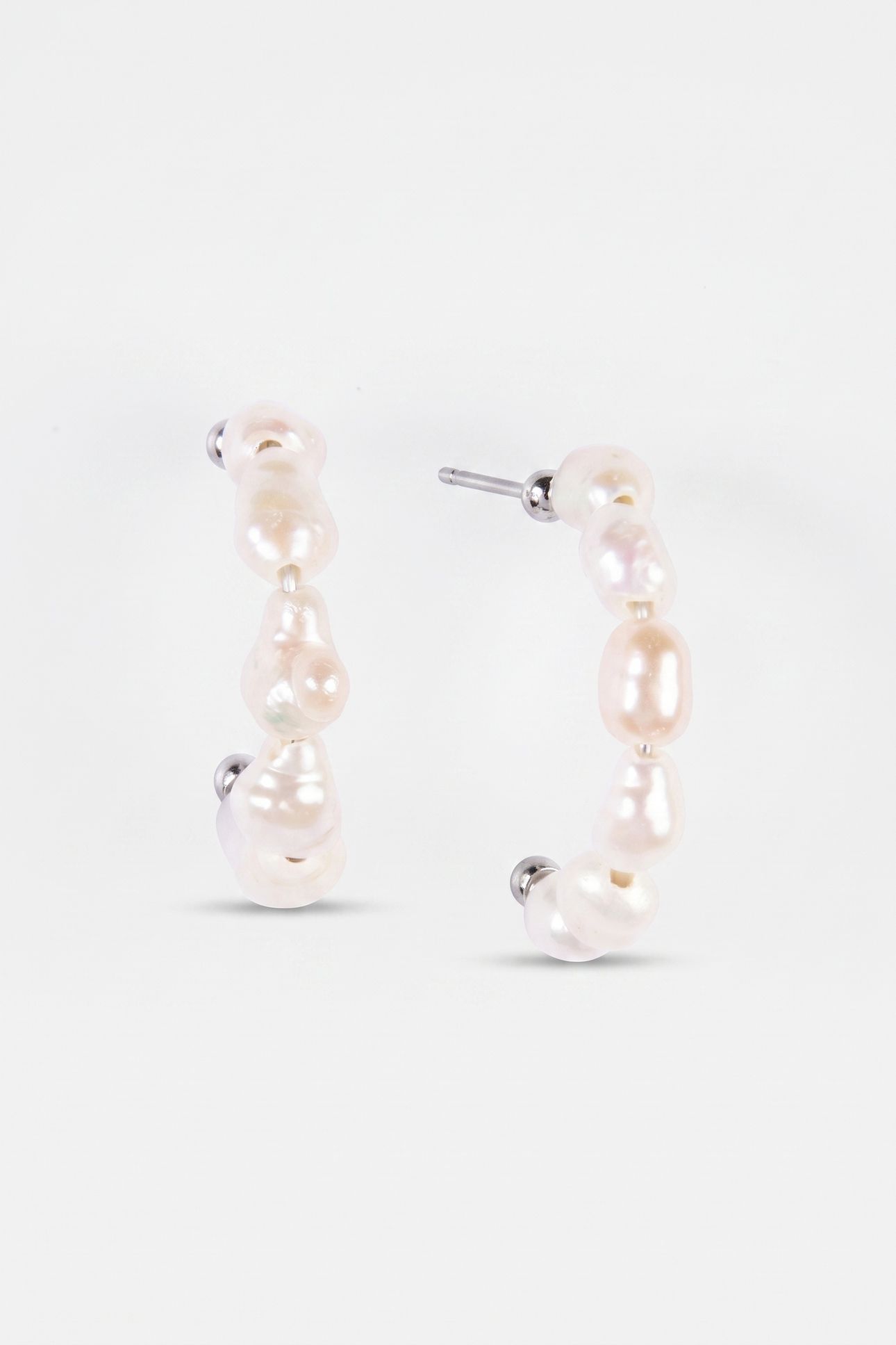 ORGANIC PEARL PERLENOHRRINGE SILVER 4