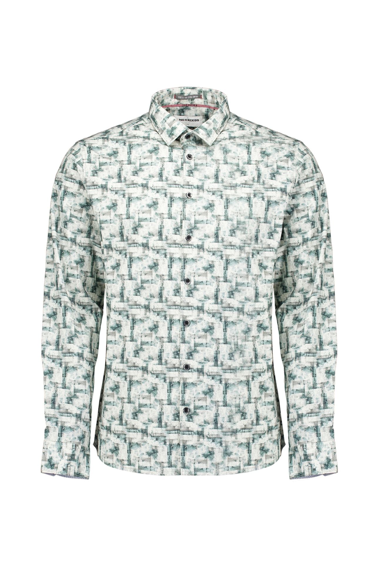 SHIRT STRETCH ALLOVER PRINTED SEABLUE 4