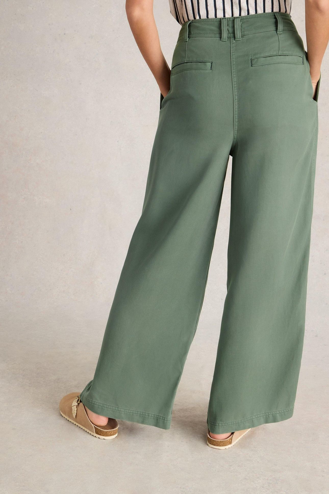 SASHA WIDE LEG TROUSER DUSTY GREEN 3