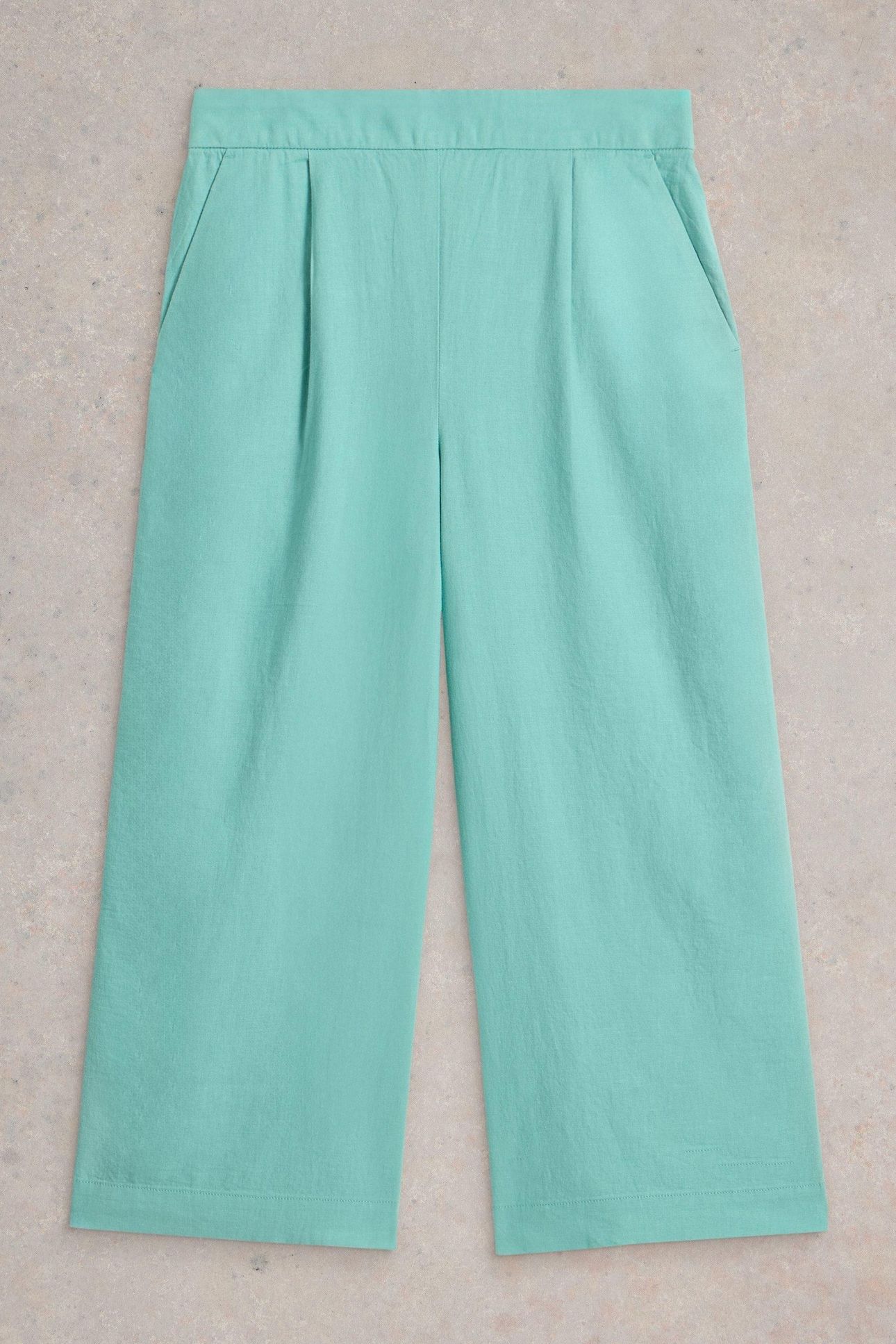 LORNA LINEN BLEND CULOTTE MID TEAL 1