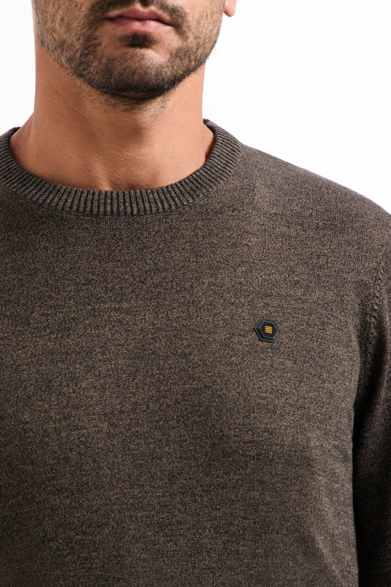 PULLOVER CREWNECK 2 COLOURED MELANGE TAUPE 7
