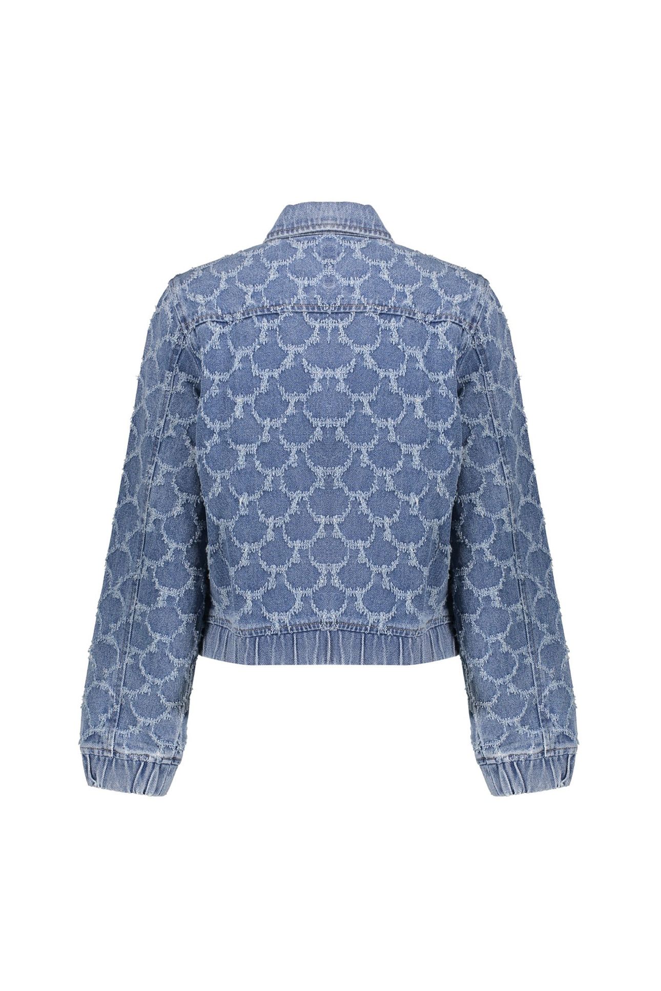 JEANS JACKET JACQUARD CIRCLES MID BLUE DENIM 2