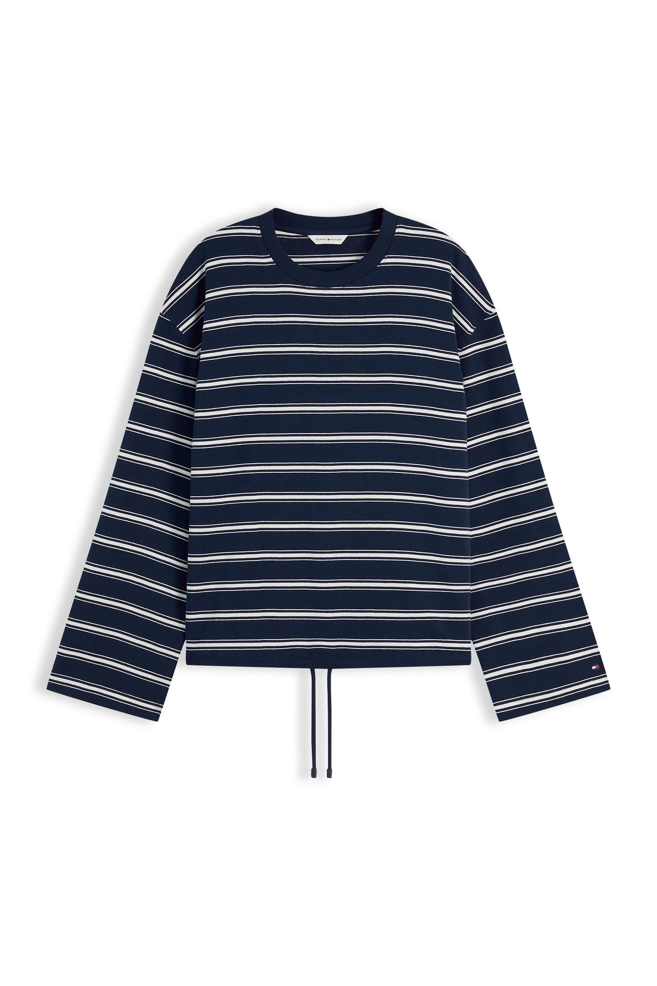 STRIPE DRAWSTRING HEM LONG SLEEVE T-SHIRT MULTI DARK NIGHT N 4