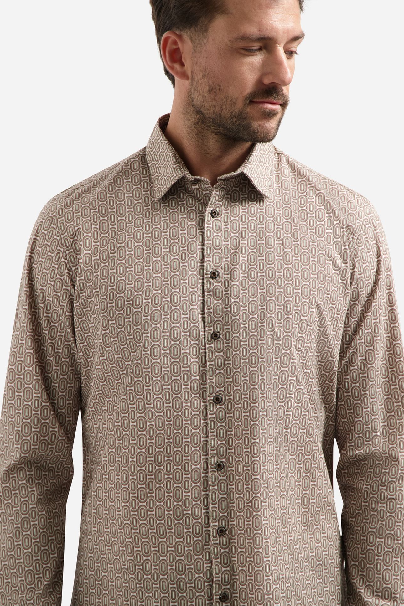 SHIRT STRETCH ALLOVER PRINTED RED WINE 6