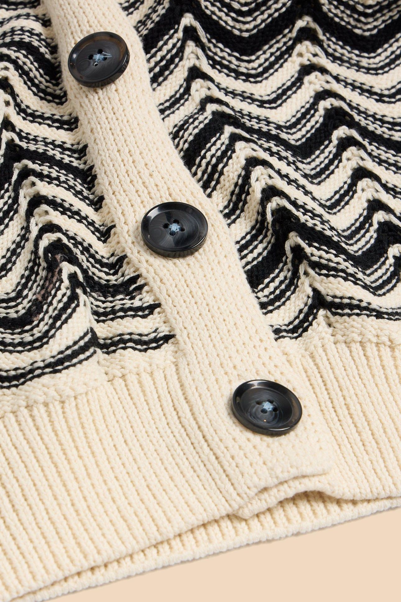 STELLA CHEVRON CARDI WHITE MULTI 8