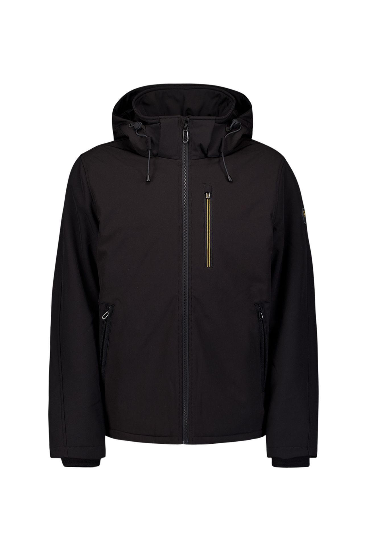 JACKET SHORT FIT HOODED SOFTSHELL STRETCH BLACK 4