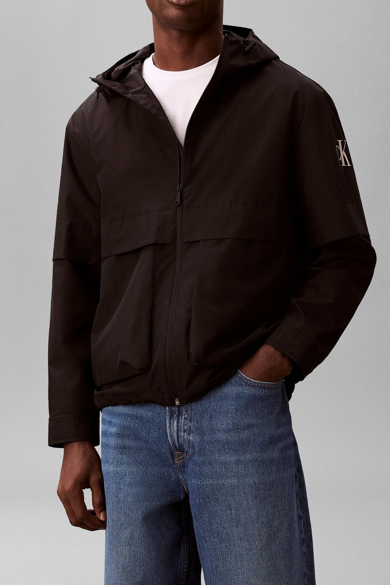 LONG SLEEVE RIPSTOP HOODED FLEECE BLACK 1