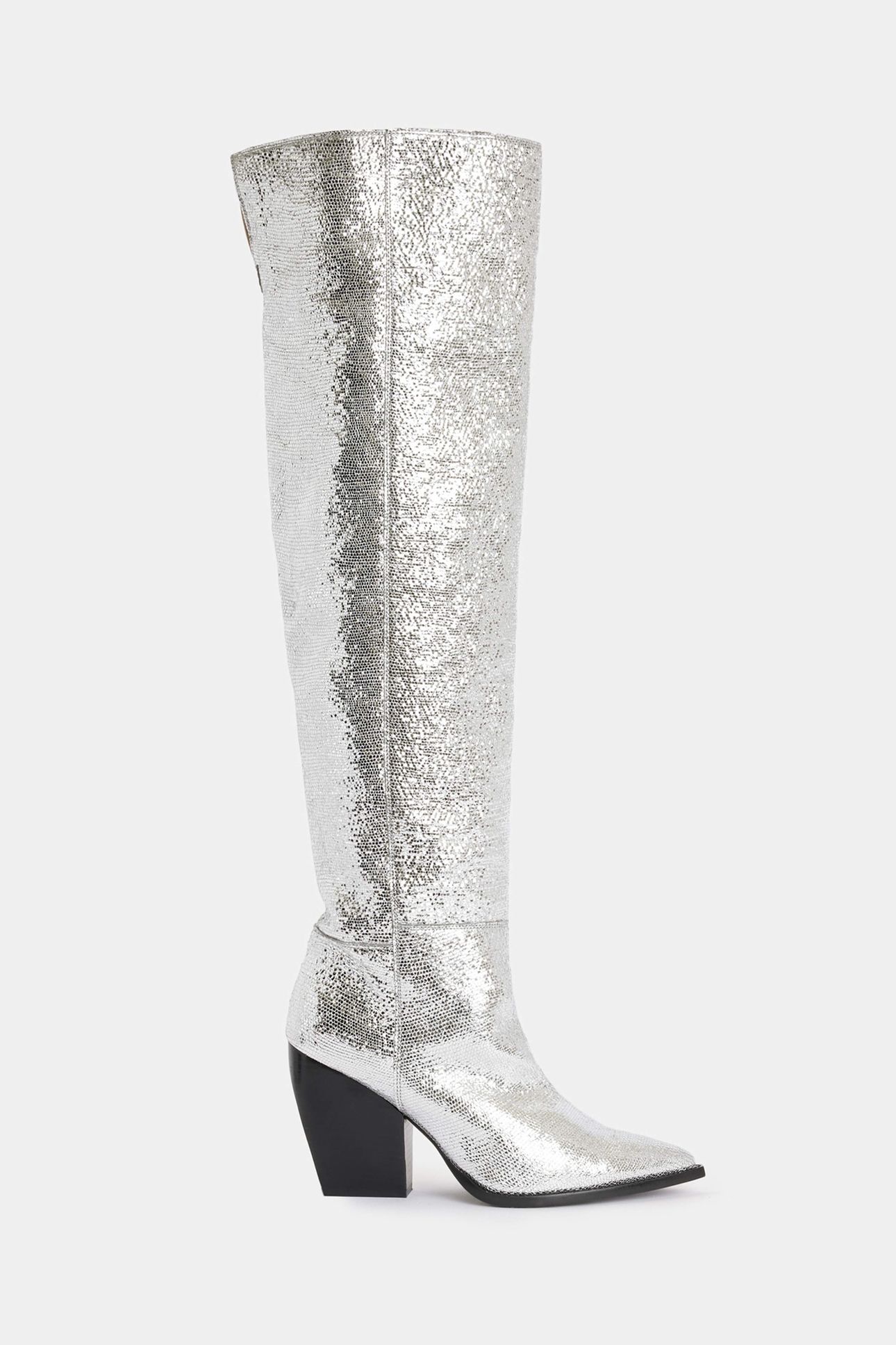 REINA METALLIC BOOT SILVER 1