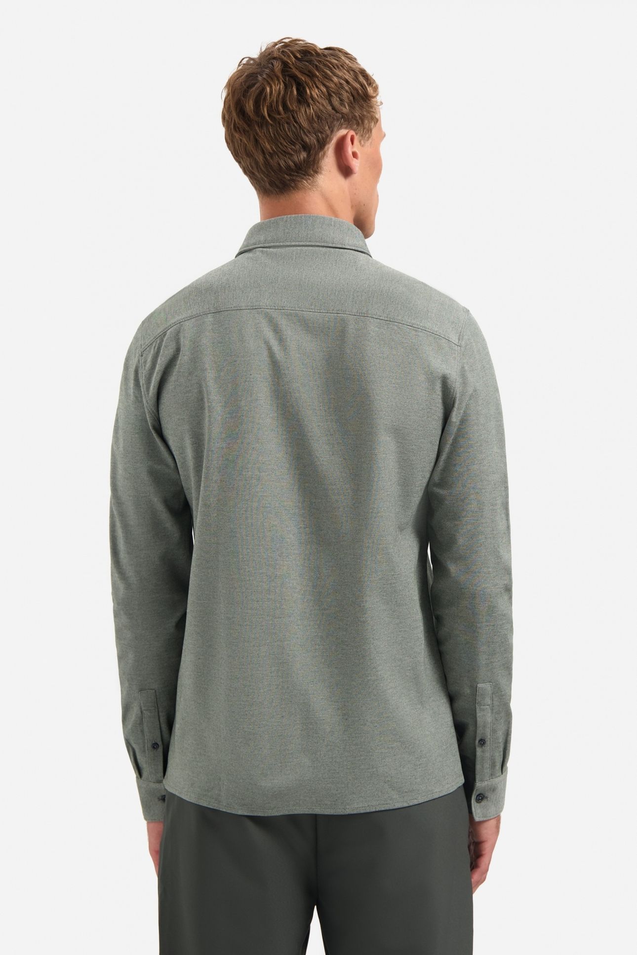 SHIRT JERSEY MELANGE STRETCH DARK GREEN 3