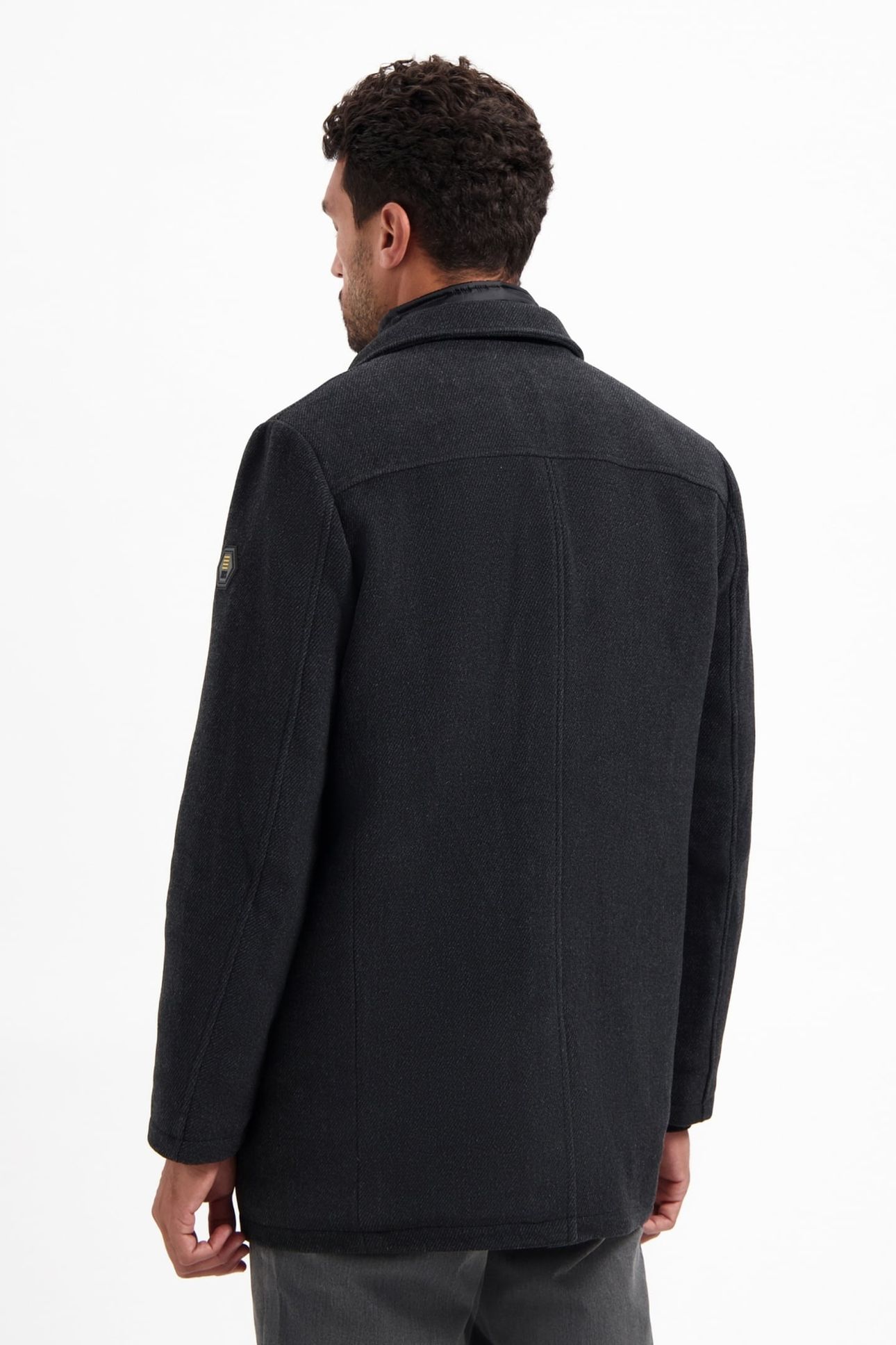 JACKET MID LONG FIT DETACHABLE FRONT WITH WOOL ANTRA MELANGE 3