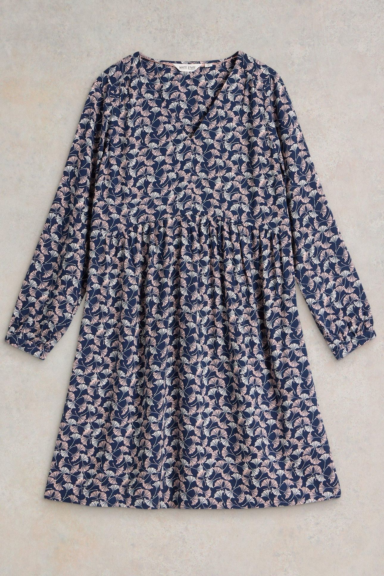 PENELOPE ECO VERO DRESS NAVY PRINT 4