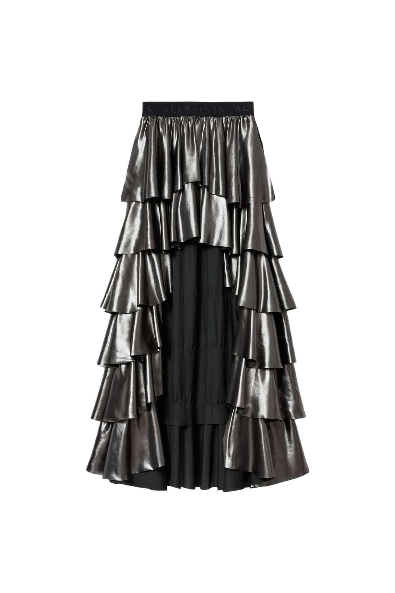 CAVARLY MAXI SKIRT METALLIC SILVER 6
