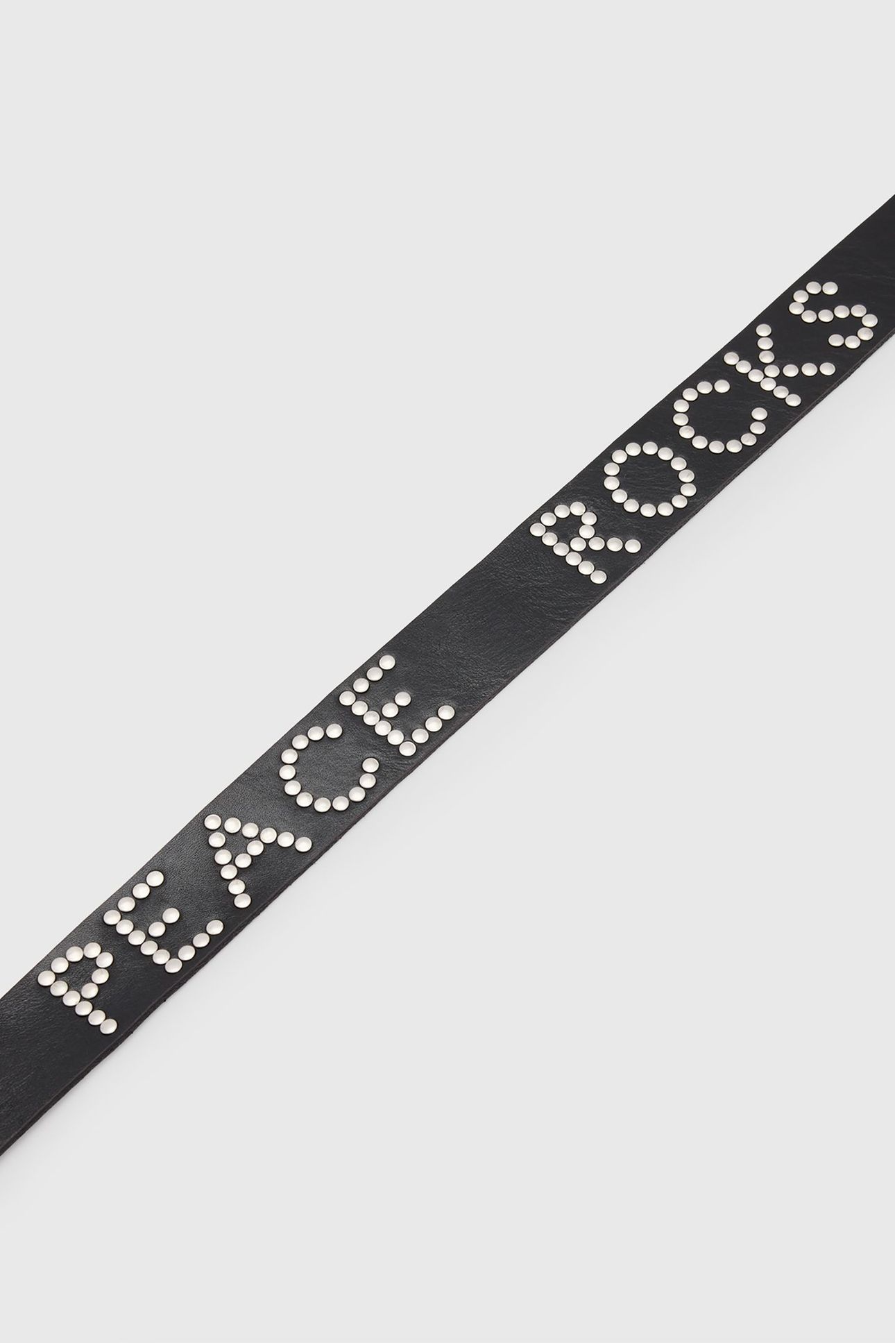 PEACE ROCKS BELT BLACK/ANTQ NICKEL 7