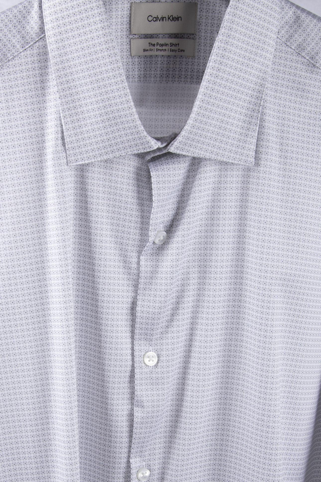 SLIM ESSENTIAL POPLIN SHIRT GREY MULTI 4