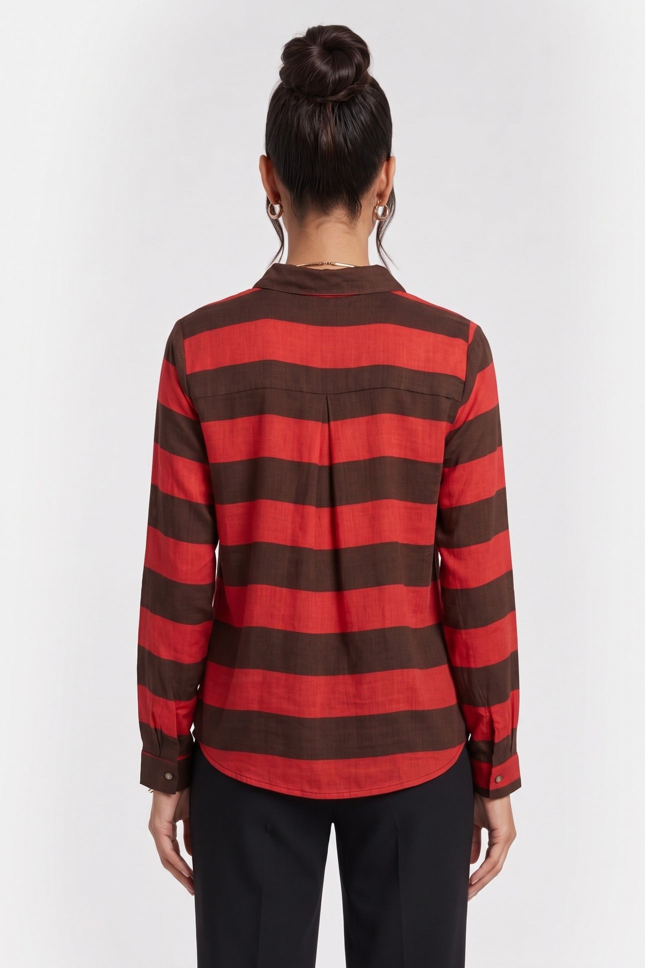 CATHEYS VALLEY SHIRT MARINIERE MARRON ROUGE 2