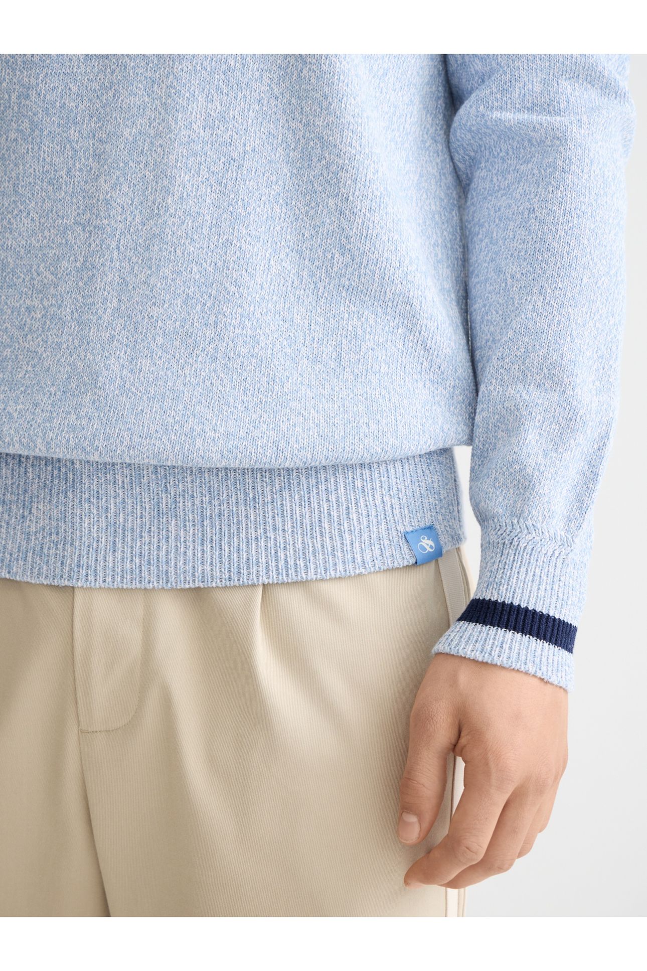 MELANGE REGULAR FIT CREW NECK FADED DENIM MELANGE 6