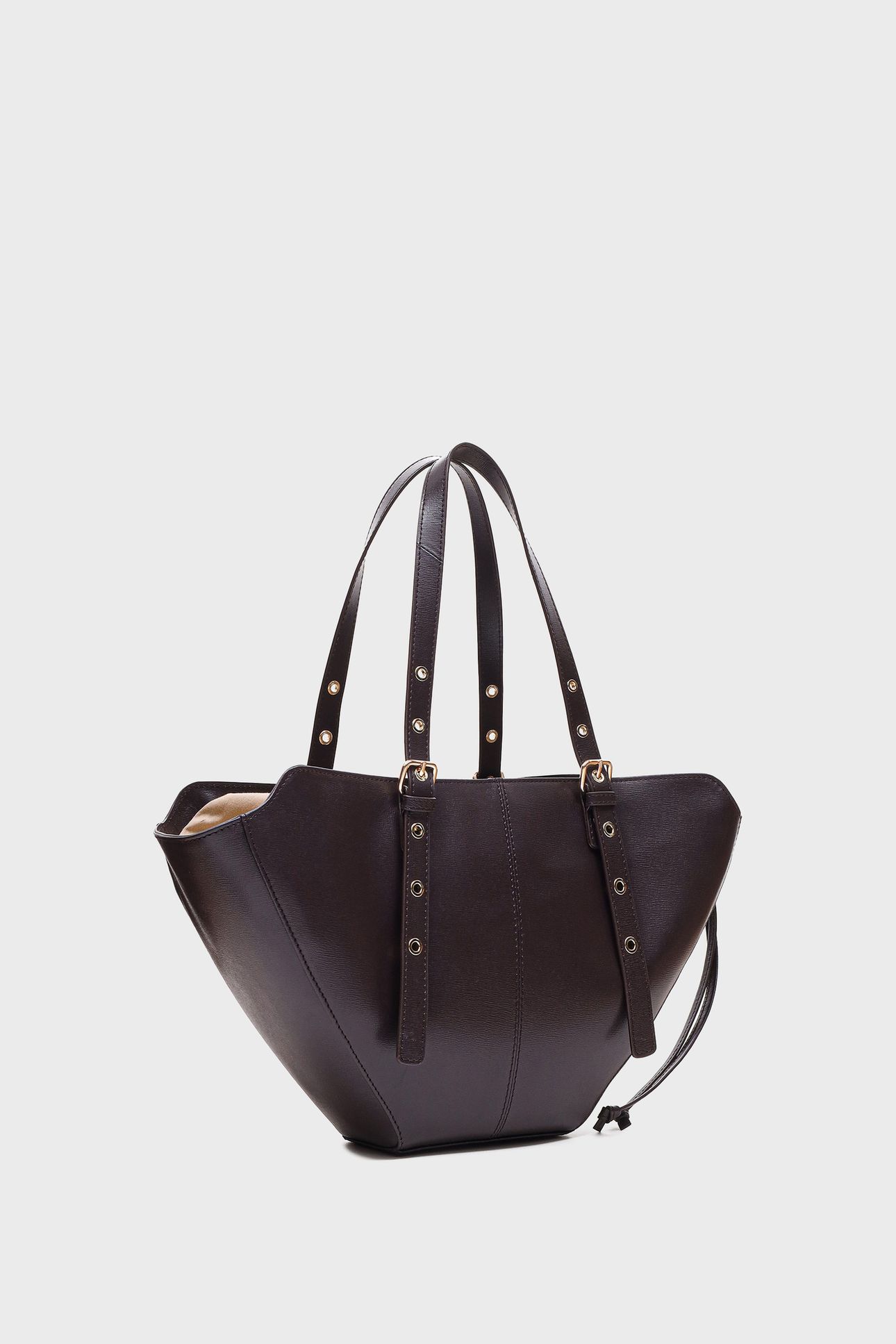 SMALL NORA FLORENCE CHOCOLATE W. GOLD 2