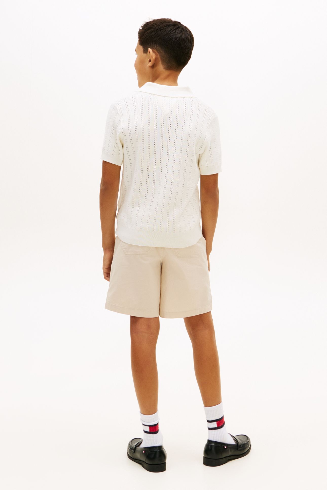 BOYS OPEN STITCH POLO SWEATER IVORY SILK 2