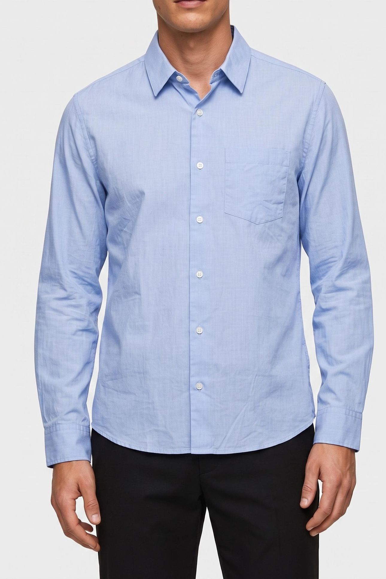 LS EOE WASHED POPLIN SHIRT MARINA 1