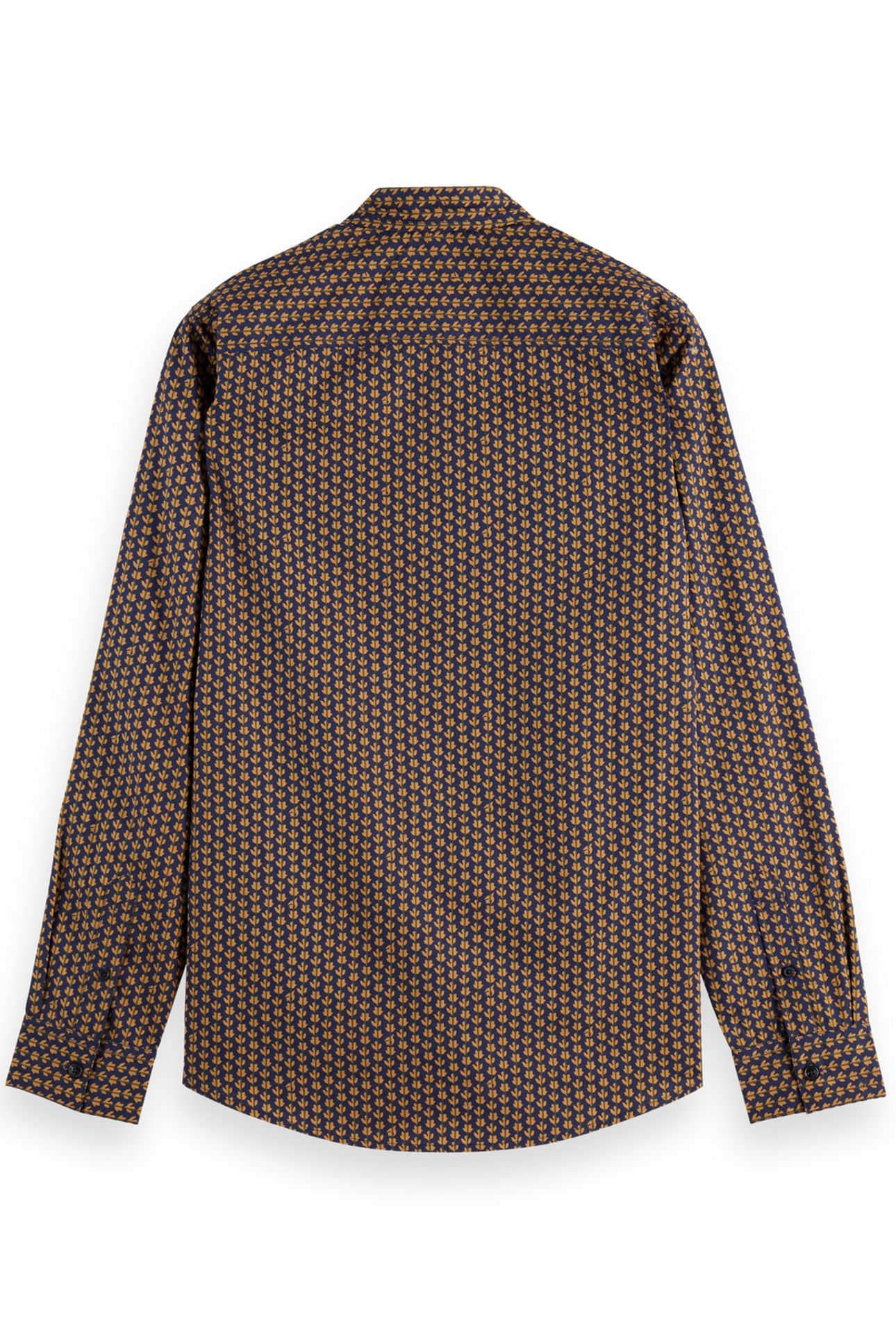 MICRO AOP SLIM-FIT SHIRT DITSY LEAF STRIPE PEACOAT 3