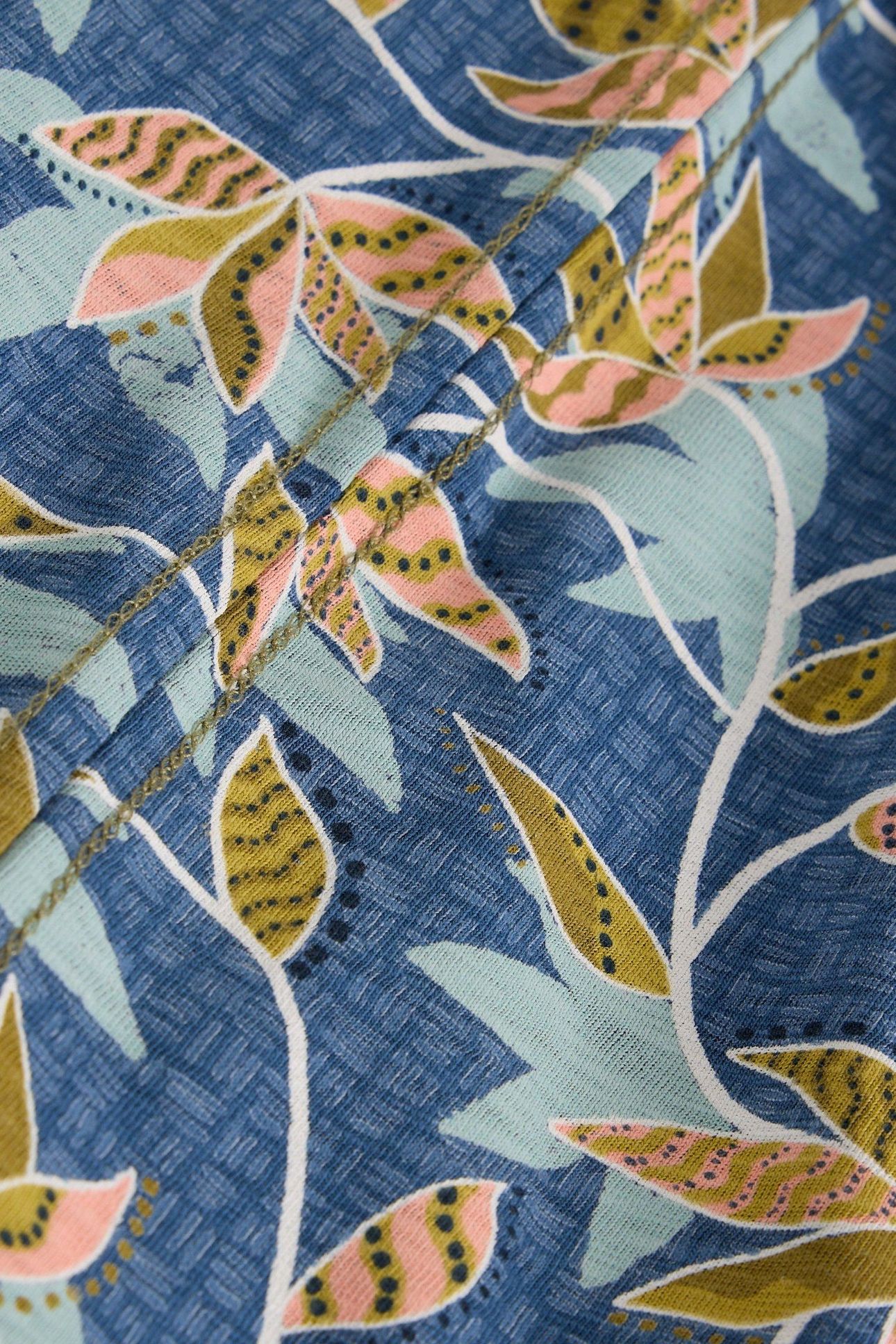 BAMBOO LEAVES PRINTED POLO BLUE PRINT 6
