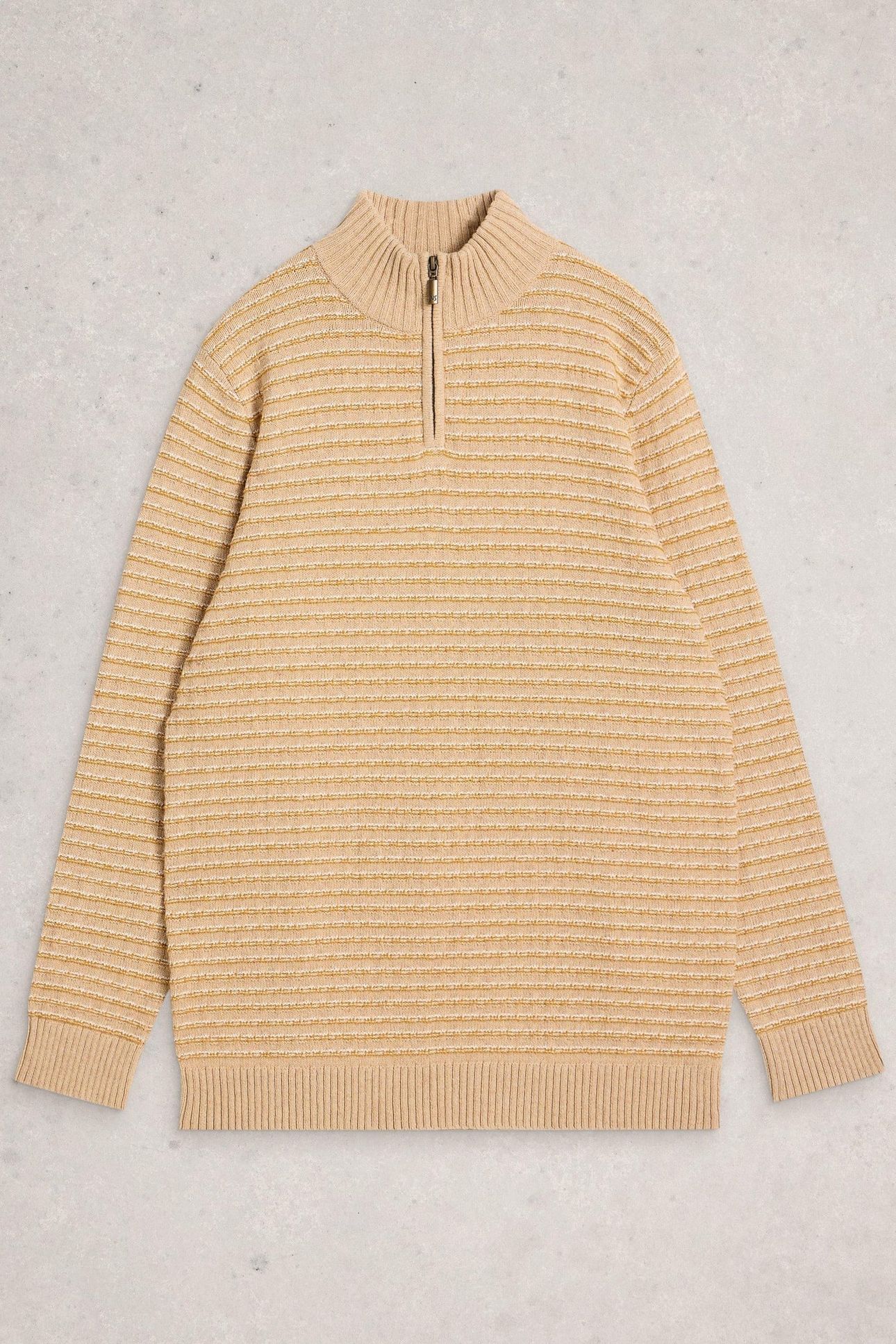TEXTURED STRIPE FUNNEL LIGHT TAN 1